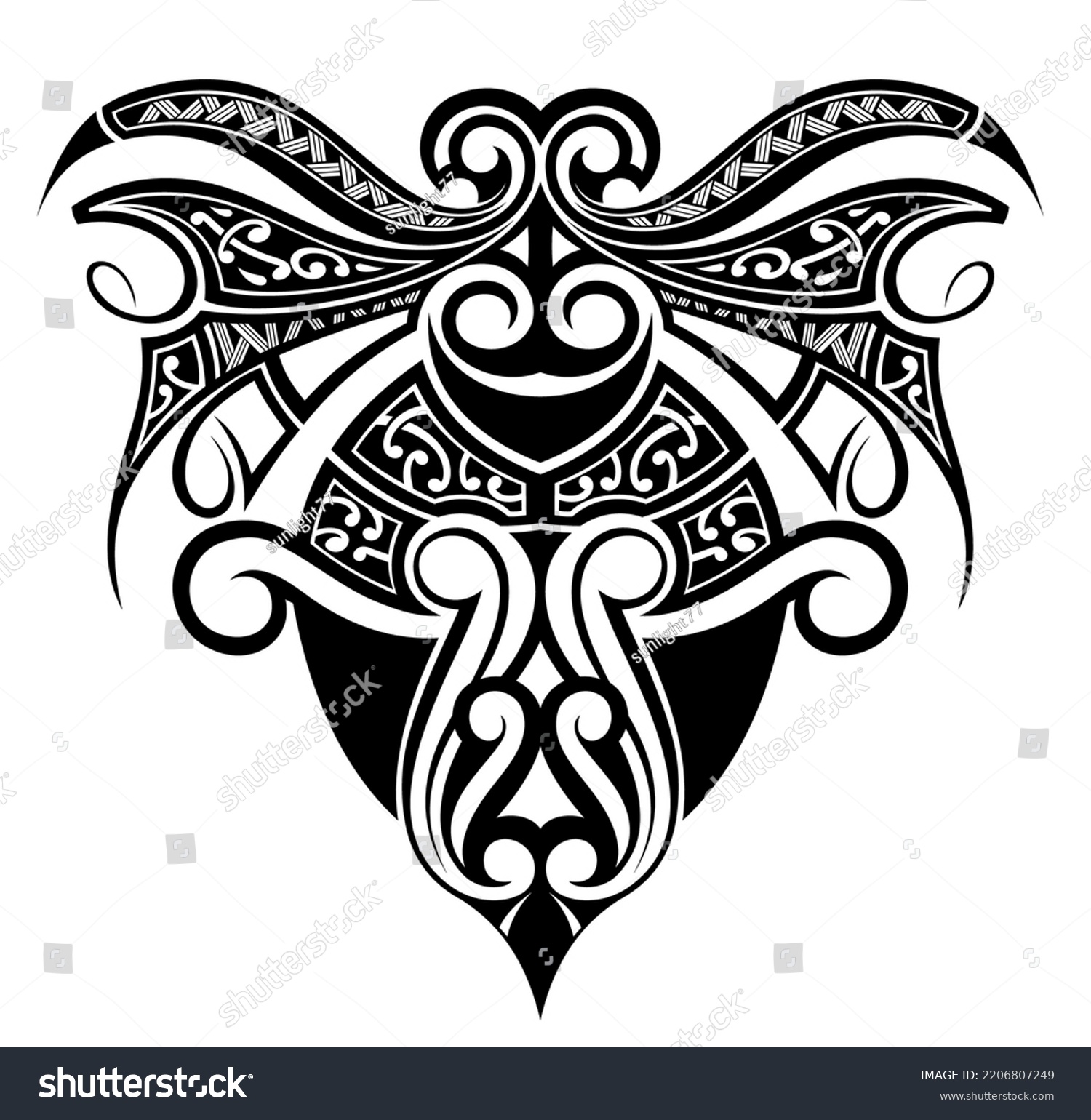 Black Tattoo Vector Design Art Abstract Stock Vector (Royalty Free ...