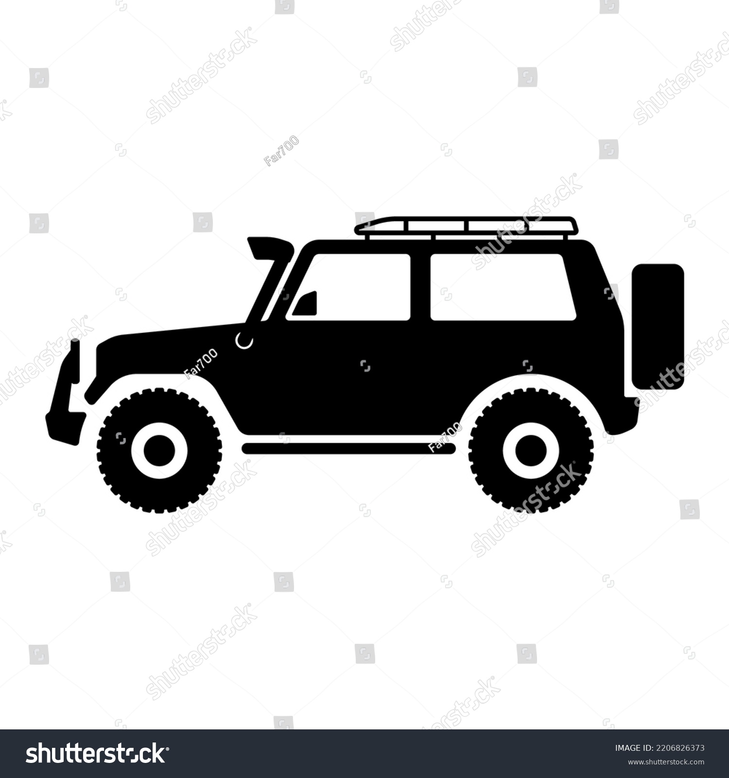 Suv Icon Offroad Vehicle Black Silhouette Stock Vector (Royalty Free ...