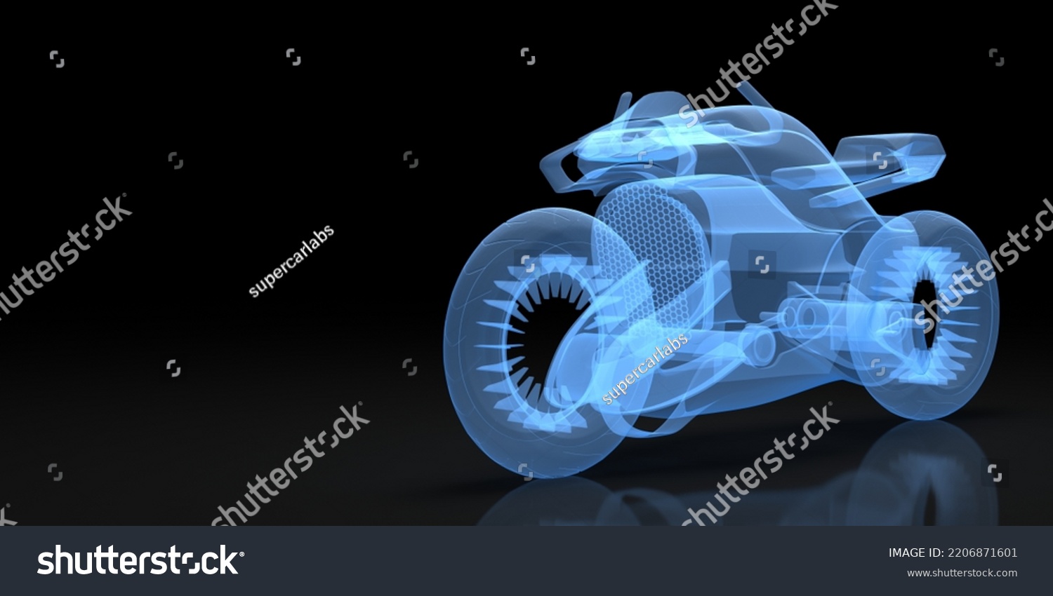 Concept Bike Rendered Hologram Style 3d Stock Illustration 2206871601 ...