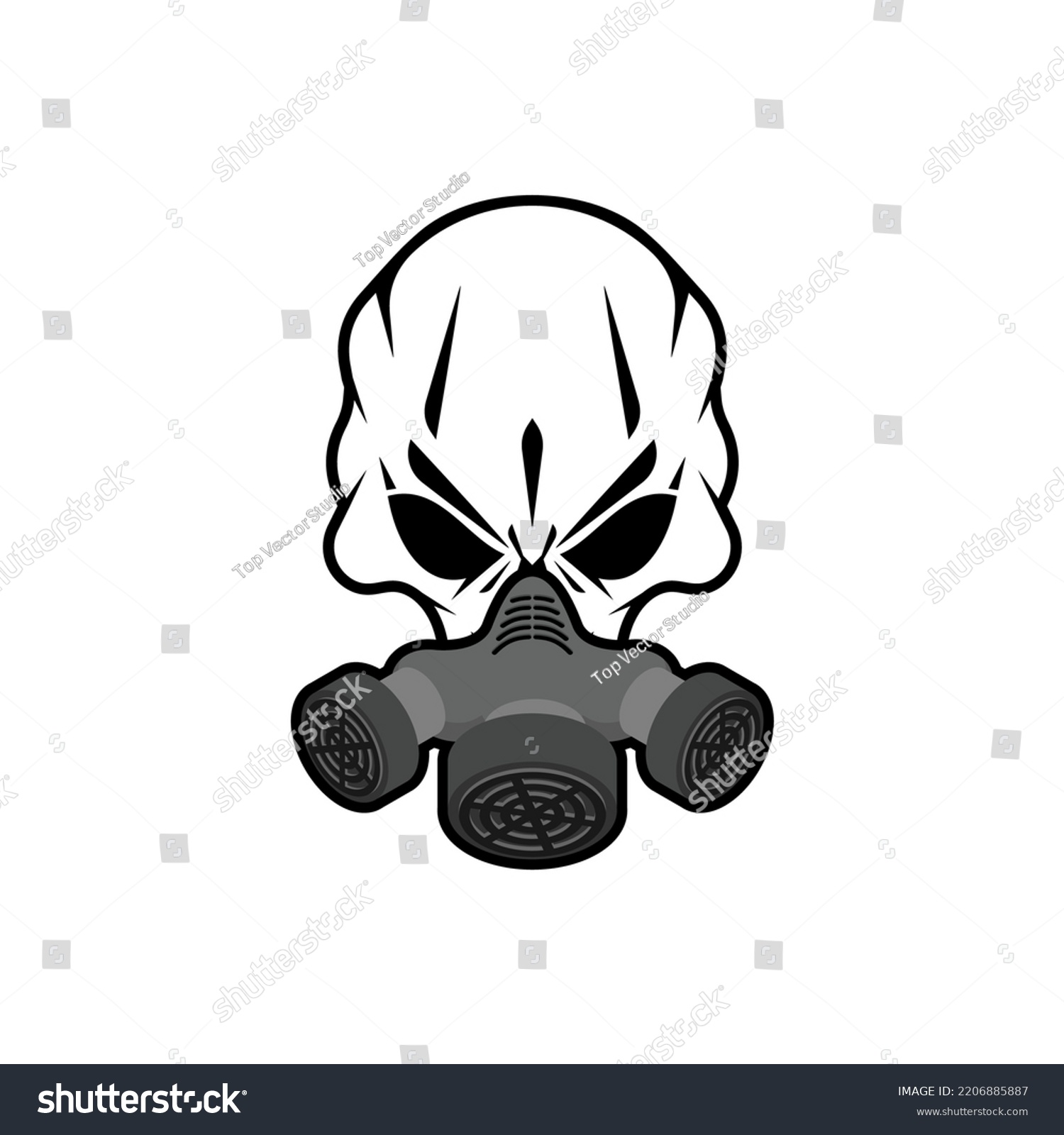 Biohazard Skull Mask Skull Chemical Protection Stock Vector (Royalty ...