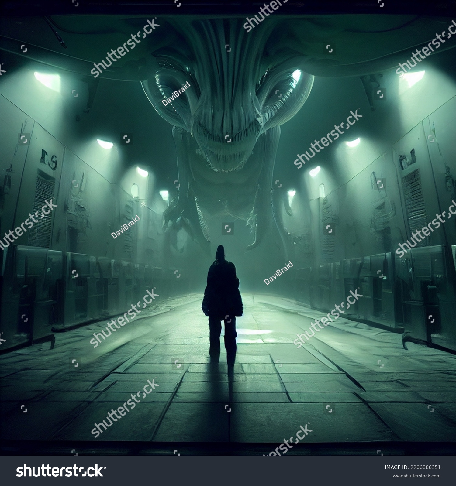 Scary Scene Lovecraftian Tone Digital Art Stock Illustration 2206886351 ...