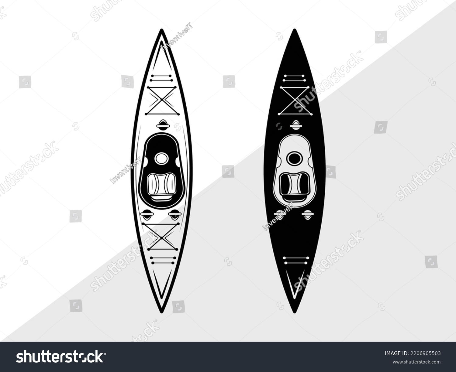 Kayak Svg Printable Vector Illustration Stock Vector (Royalty Free ...