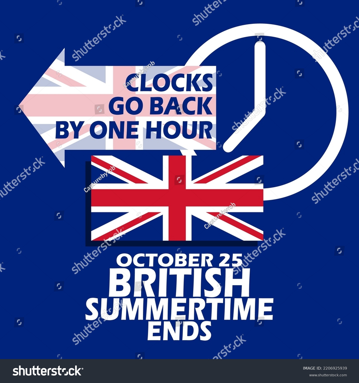 British Flag Clock Icon Arrow Bold Stock Vector (Royalty Free