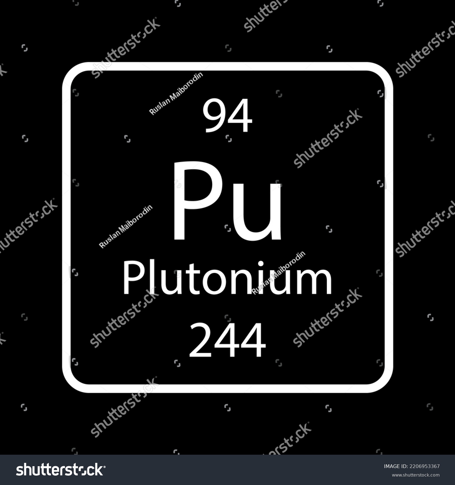 Plutonium Symbol Chemical Element Periodic Table Stock Vector (Royalty ...