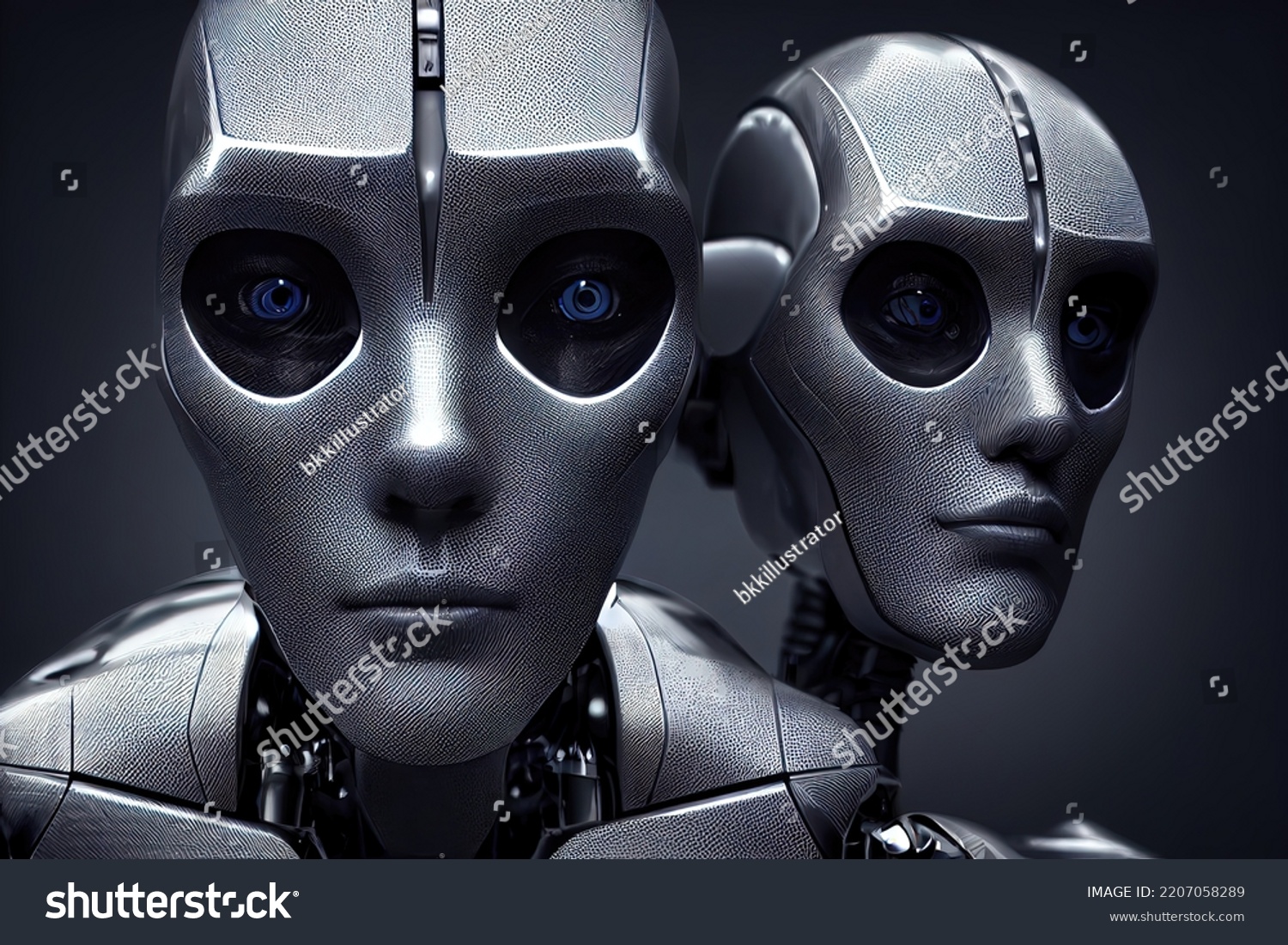 Portrait Cyborg Dark Fantasy Science Fiction Stock Illustration 2207058289 Shutterstock