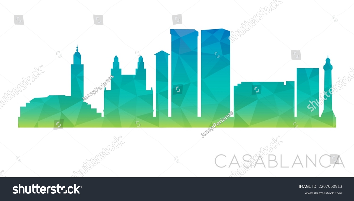 Casablanca Morocco Low Poly Skyline Clip Stock Vector (Royalty Free ...