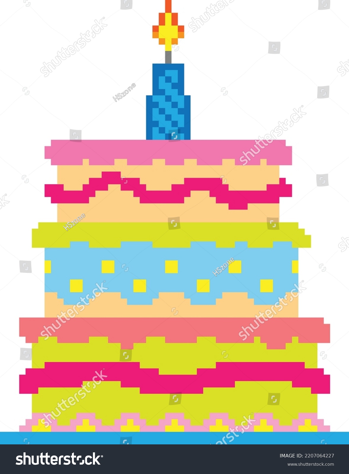 Cake Pixel Art Isolated On White Stock Vector Royalty Free 2207064227 Shutterstock 4316