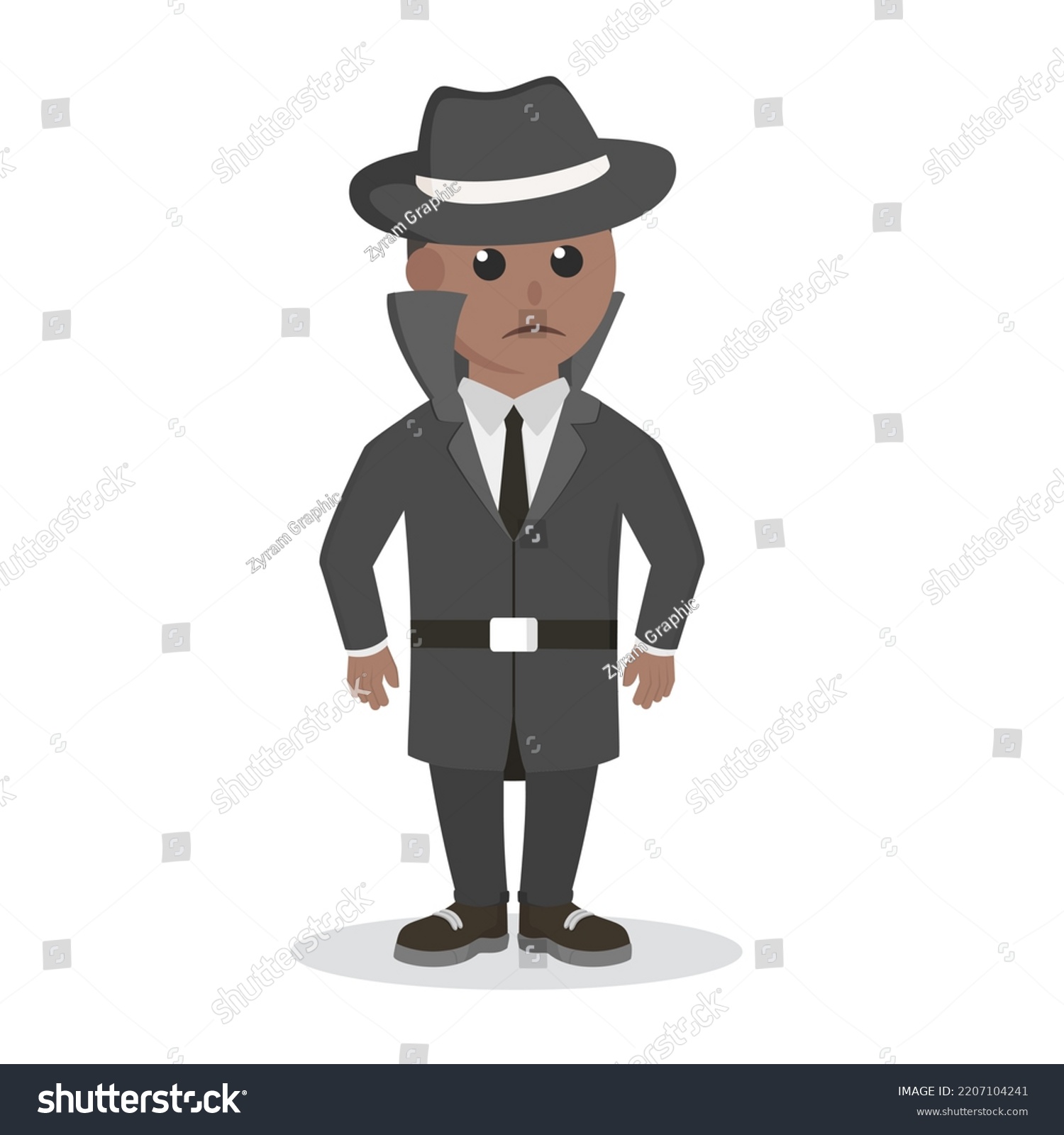 Spy African Pose Design Character On Stock Illustration 2207104241 ...