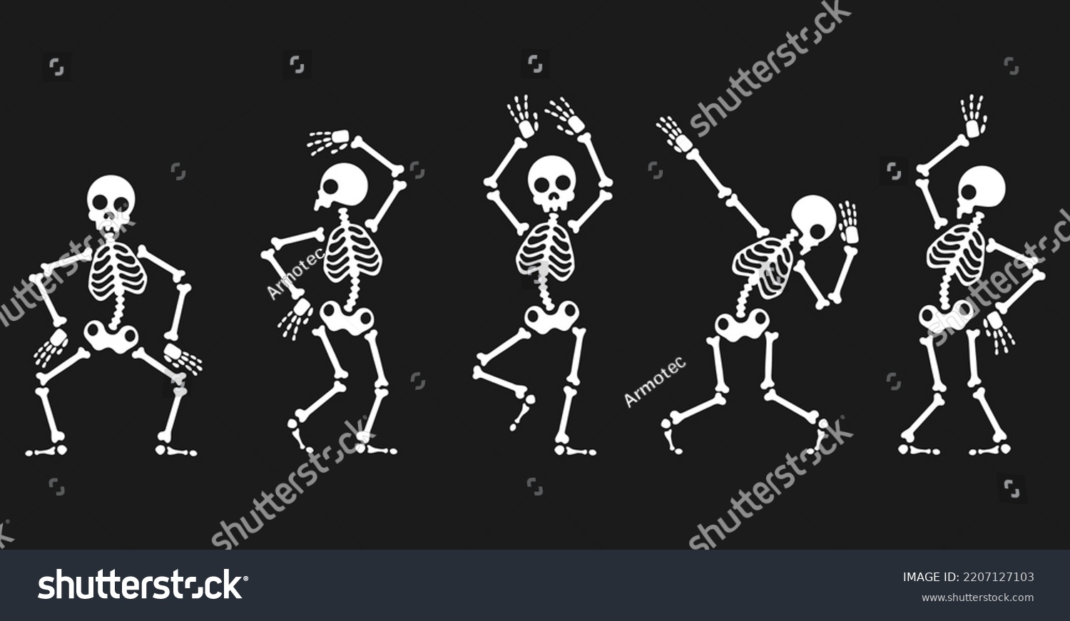 Illustration Cartoon Dancing Skeleton Halloween Skeleton Stock Vector ...