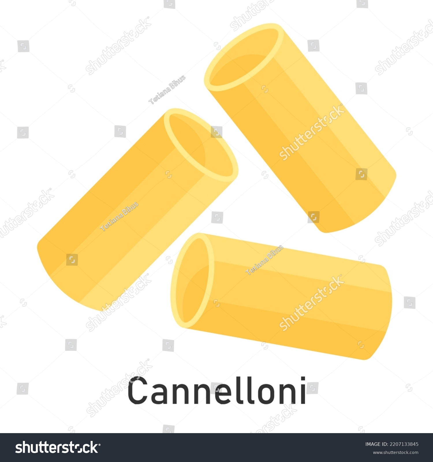 Cannelloni Pasta Restaurant Pasta Menu Design Stock Vector (Royalty ...