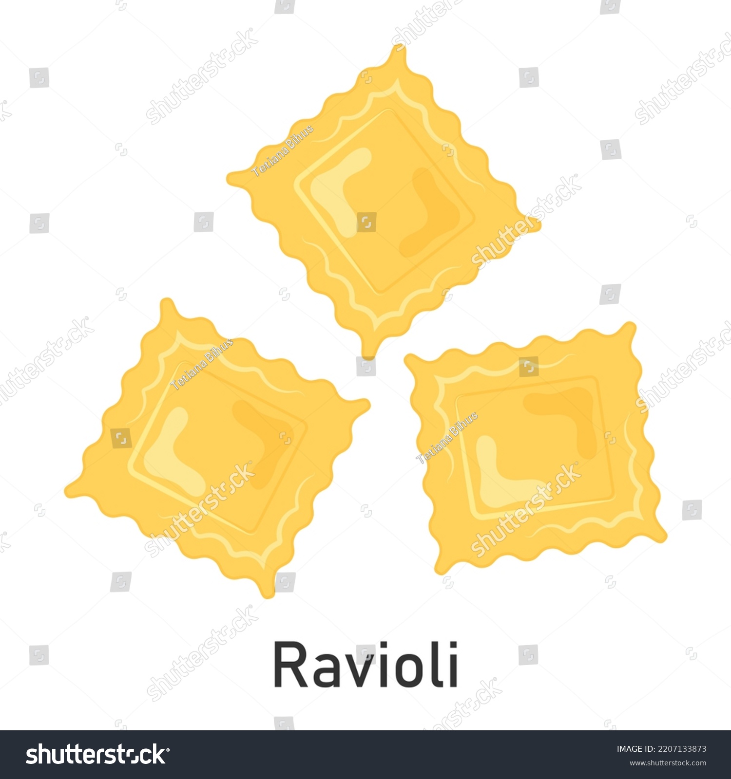 Ravioli Pasta Restaurant Pasta Menu Design Stock Vector (Royalty Free ...