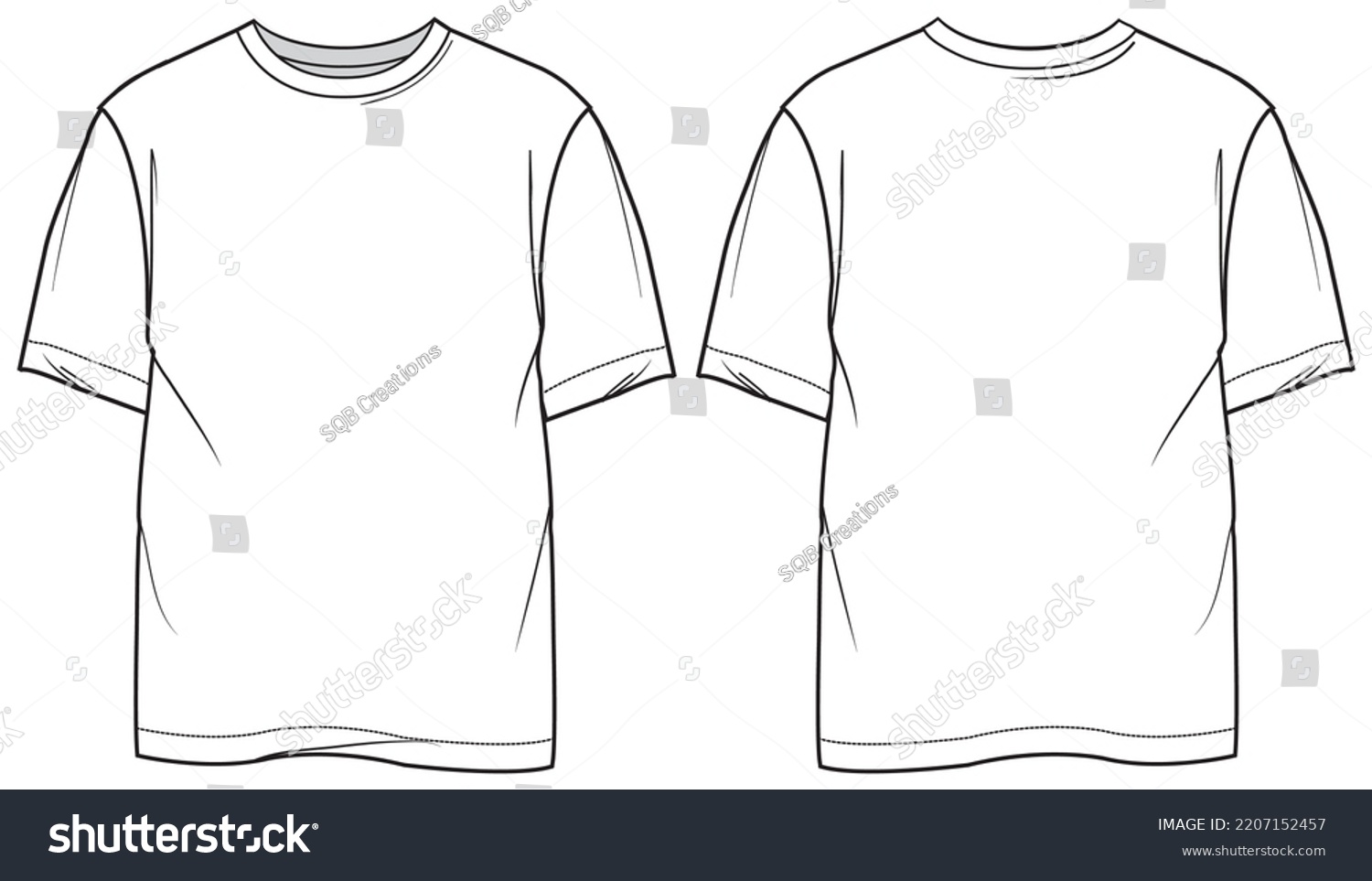 Mens Short Sleeve Crew Neck T Stock Vector (Royalty Free) 2207152457 ...