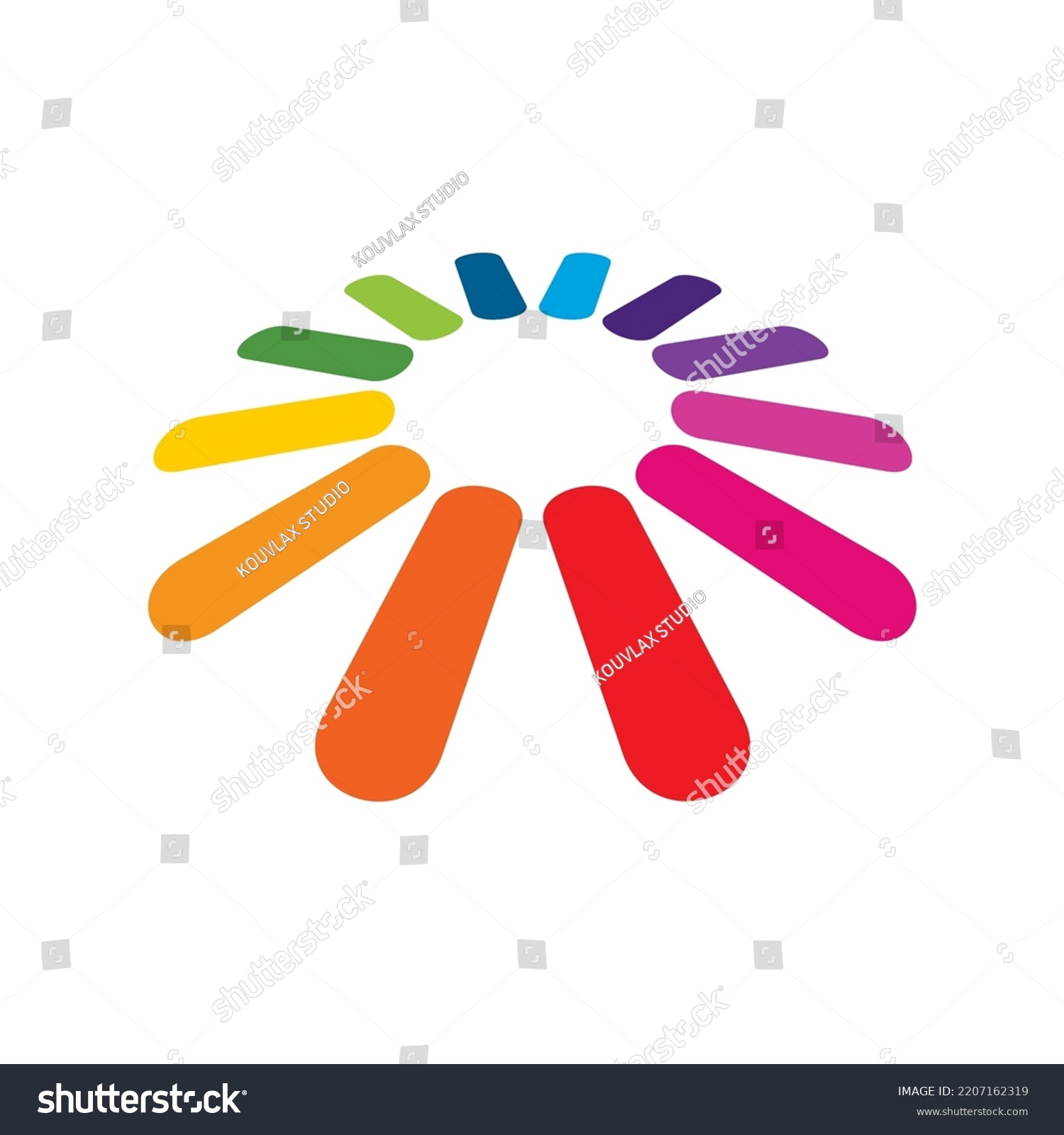 Rainbow Sun Spark Logo Design Vector Stock Vector (Royalty Free ...