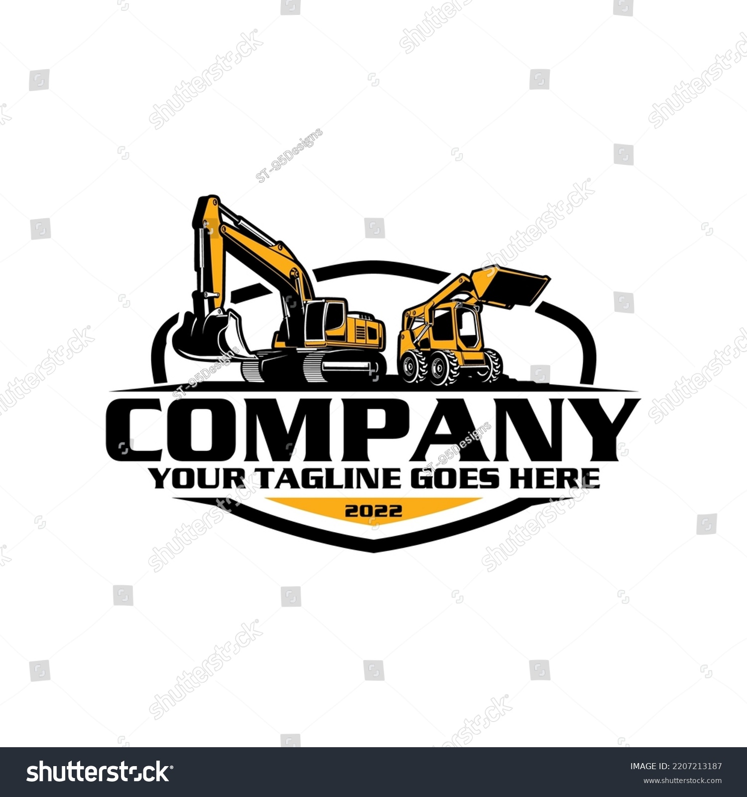 Mini Excavator Logo Skid Steer Logo Stock Vector (Royalty Free ...