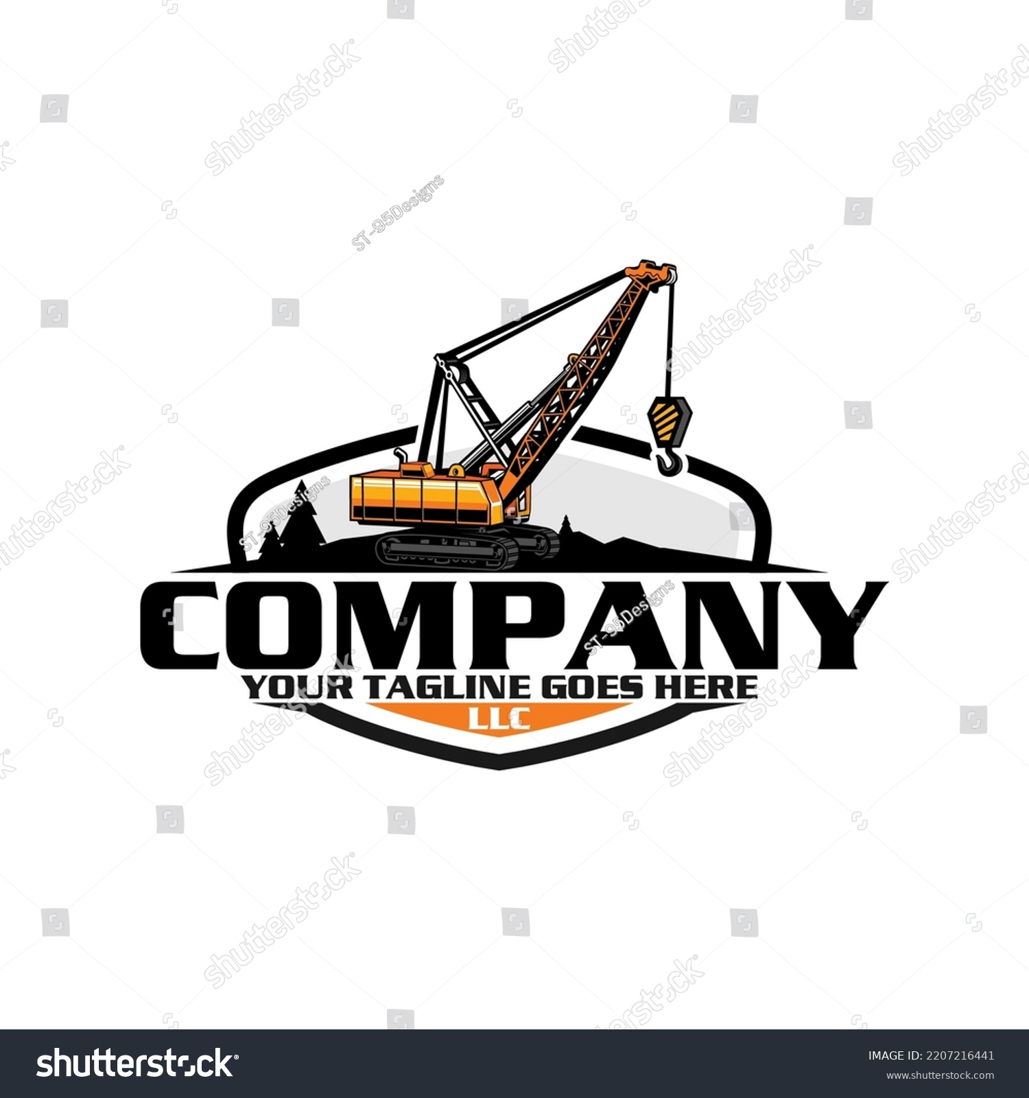 Crusher Heavy Equipment Dump Truck Logo Stock Vector (Royalty Free ...