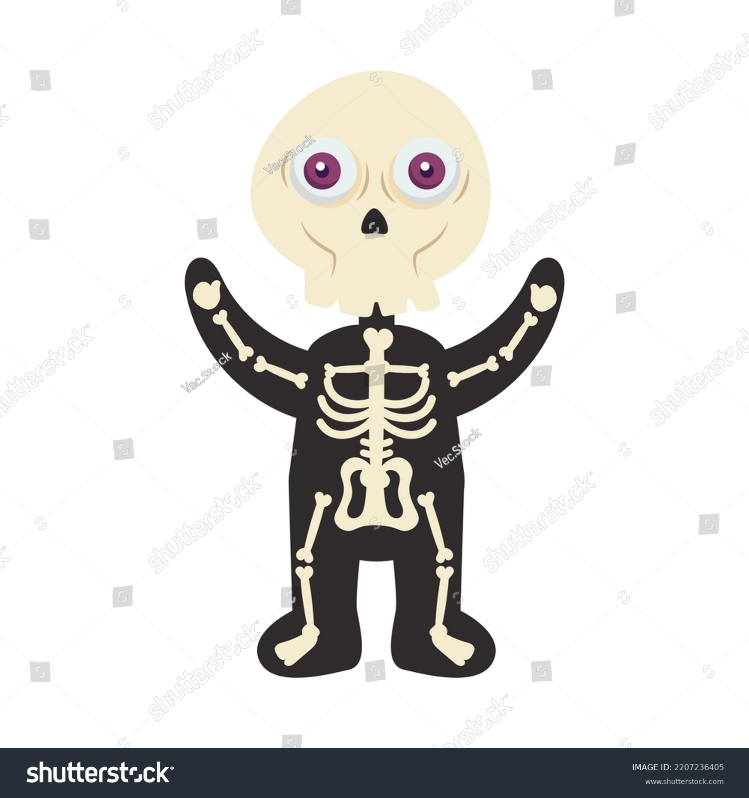 Cartoon Skeleton Icon On White Background Stock Vector Royalty Free