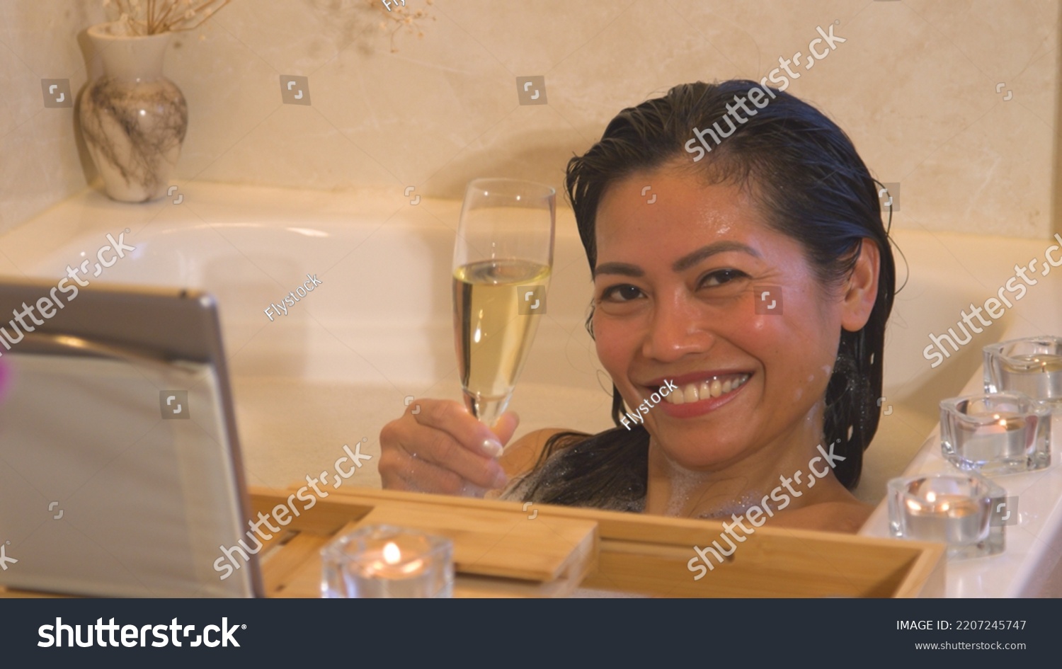 Portrait Pretty Philippine Lady Enjoys Bubble Stock Photo Shutterstock