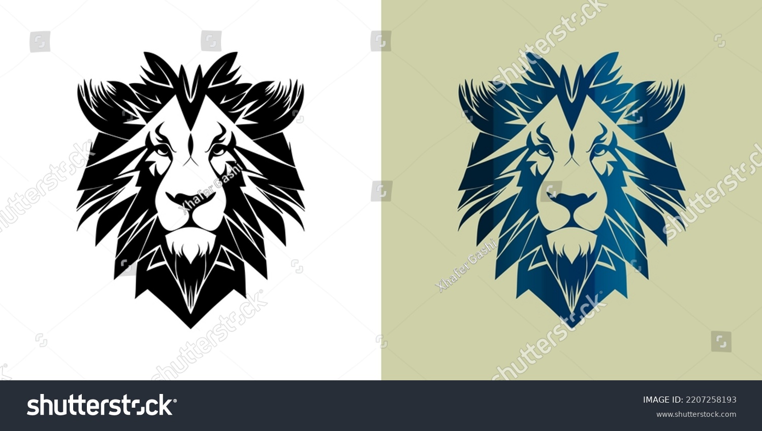 Clean Simple Lion Head Logo Minimalist Stock Vector Royalty Free