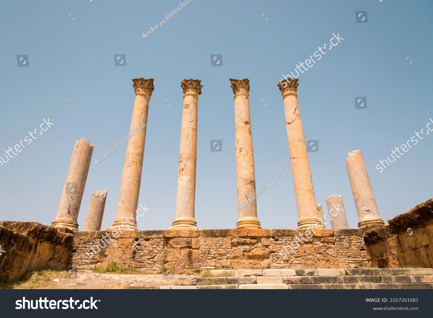 Capitol Columns Archaeological Site Ancient Roman Stock Photo ...