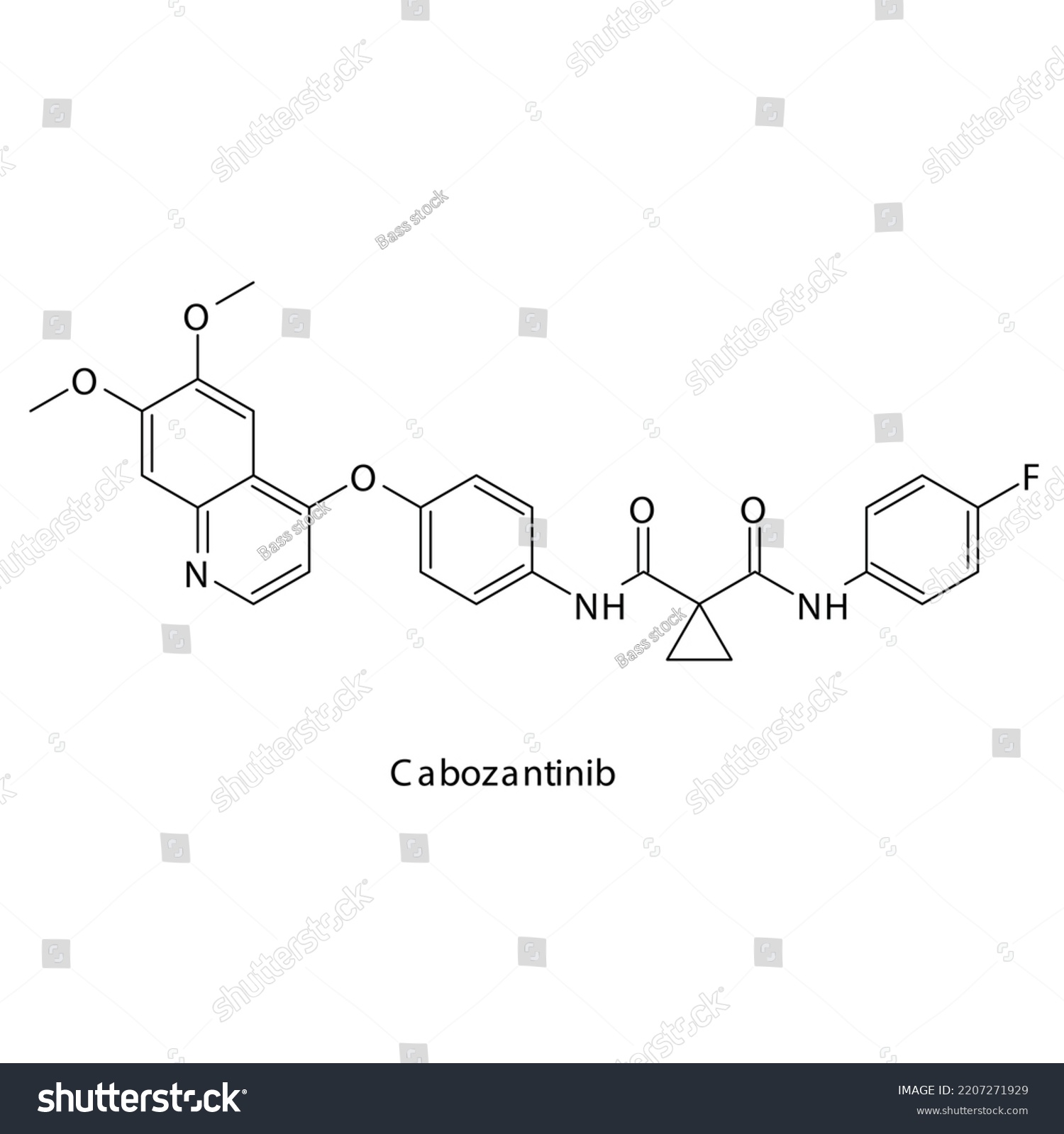 Cabozantinib Molecule Flat Skeletal Structure Tyrosine Stock Vector ...