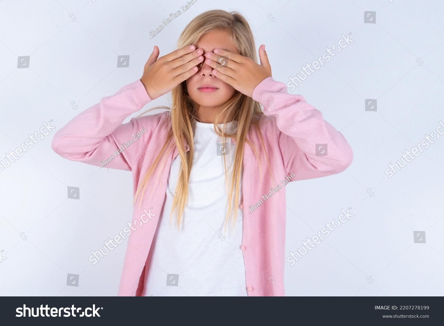 Blonde Little Girl Wearing Pink Jacket Stock Photo 2207278199 ...