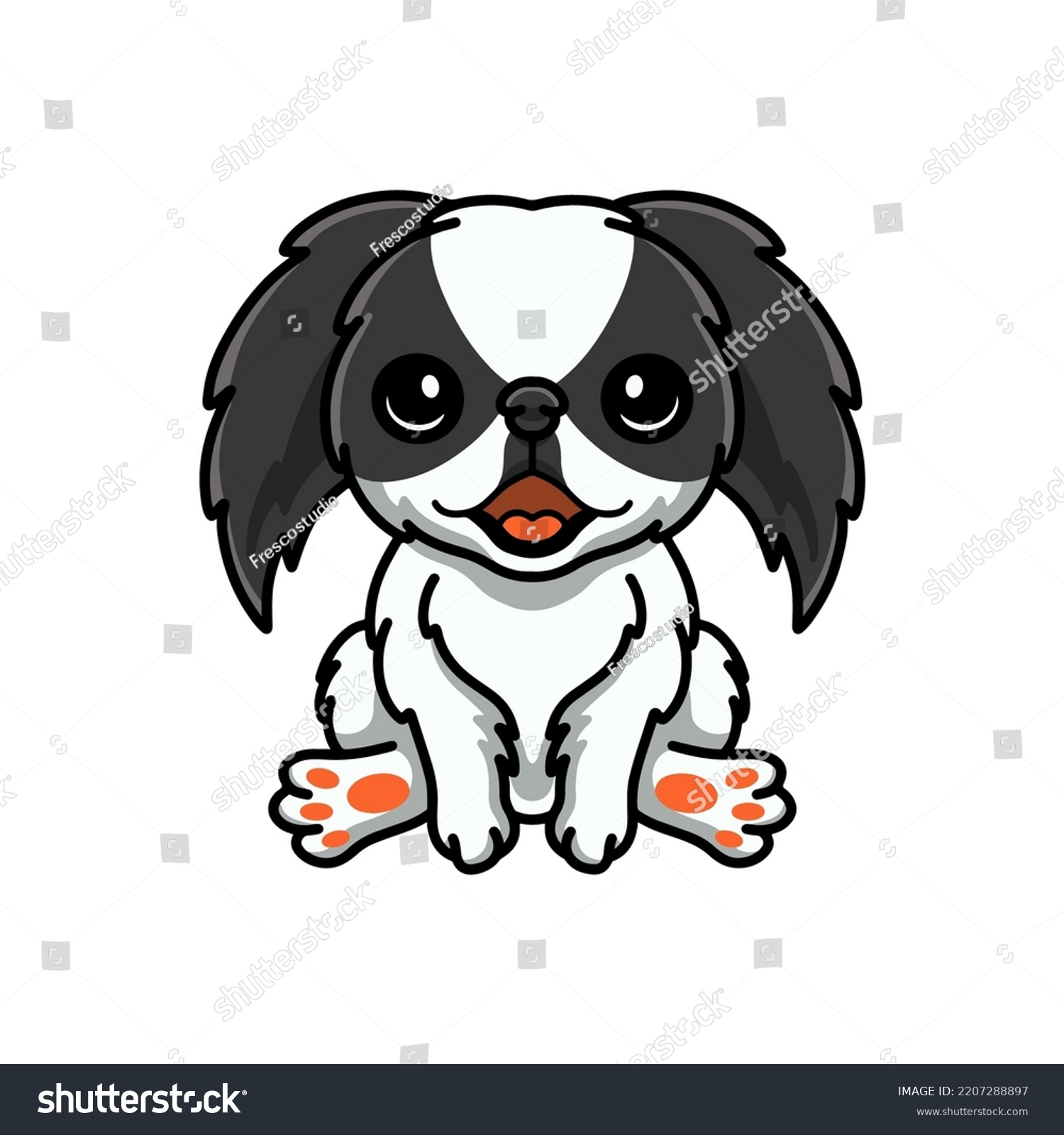 Cute Japanese Chin Dog Cartoon Stock Vector (Royalty Free) 2207288897 ...