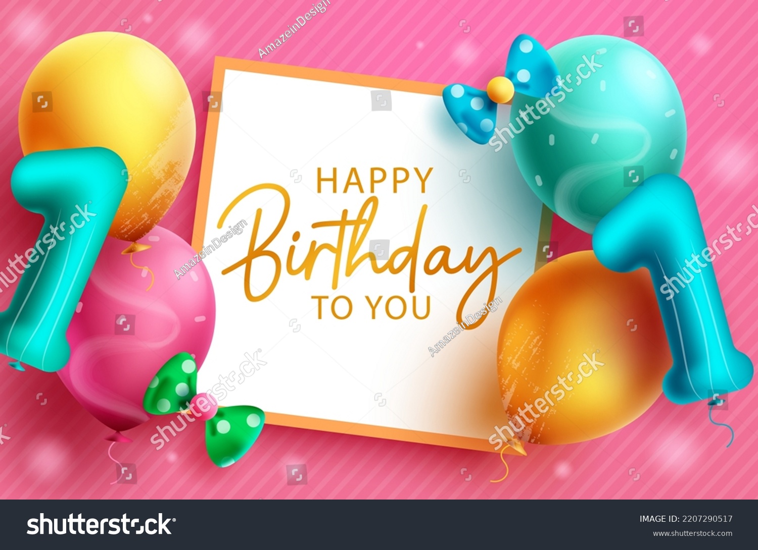 Happy Birthday Text Vector Template Design Stock Vector (Royalty Free ...