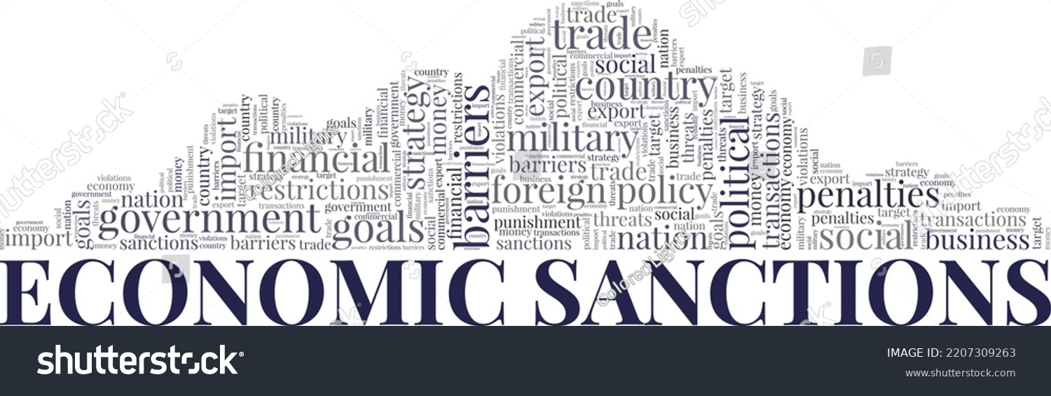 Economic Sanctions Word Cloud Conceptual Design Stock Vector Royalty   Stock Vector Economic Sanctions Word Cloud Conceptual Design Isolated On White Background 2207309263 