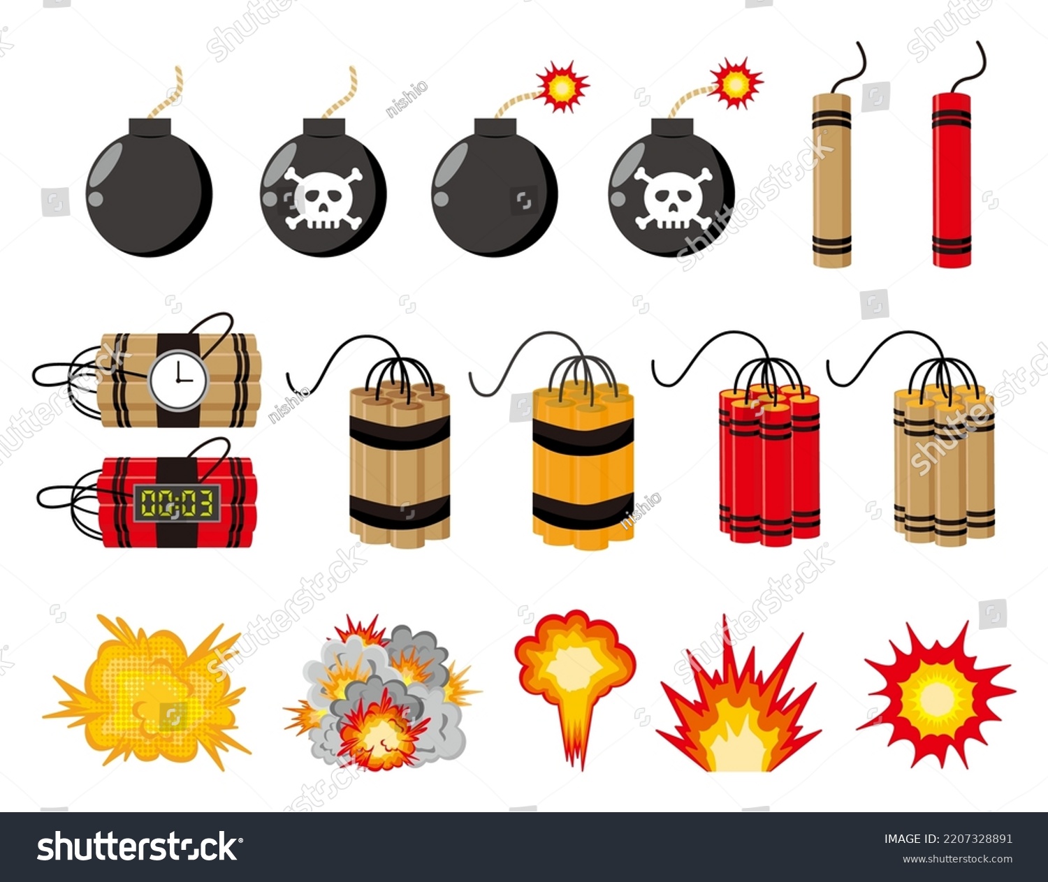 Exploding Dynamite Icon Set Dynamite Vector Stock Vector (Royalty Free ...