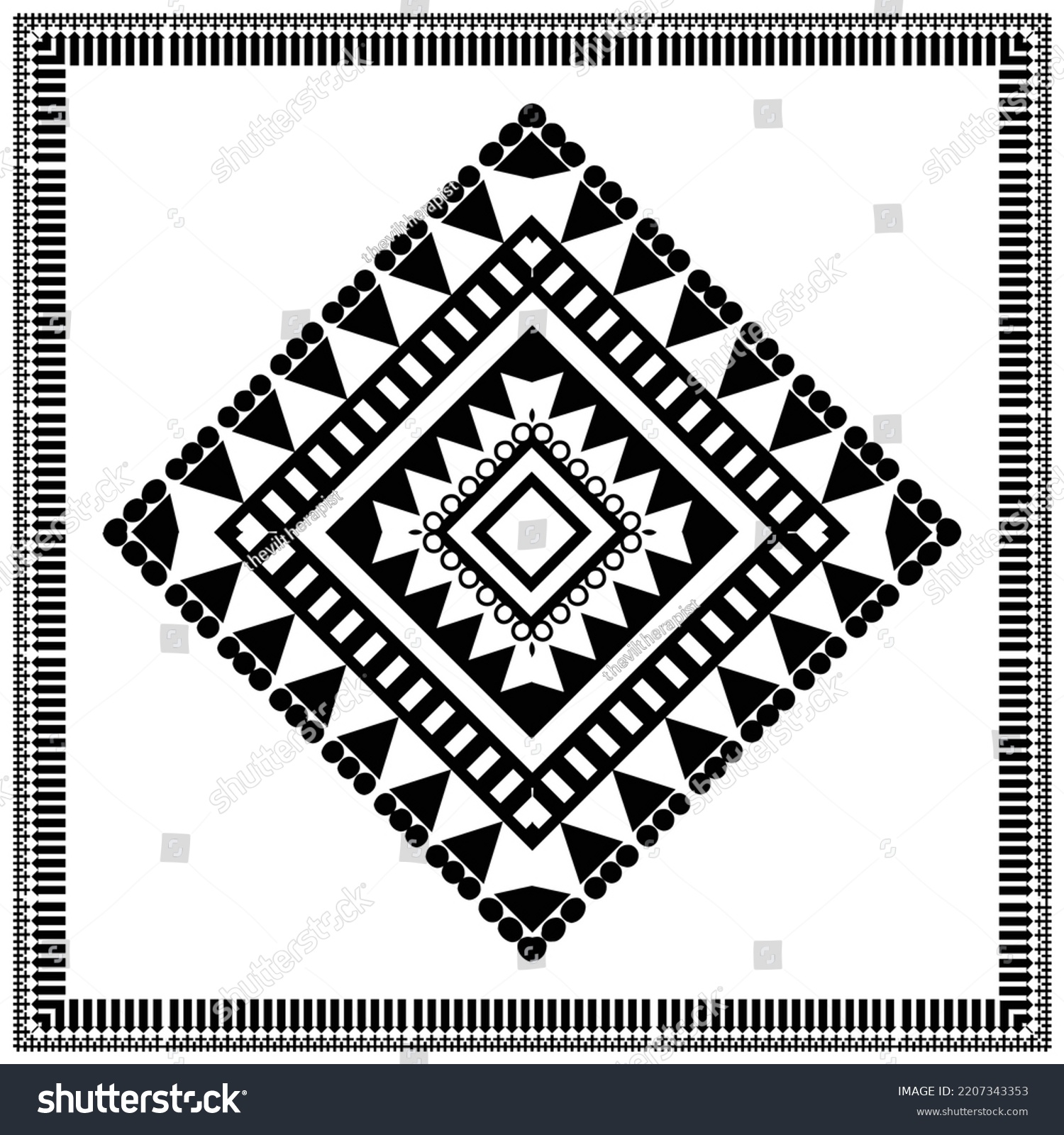 Indian Motif Balochi Thappa Block Printing Stock Vector (Royalty Free ...