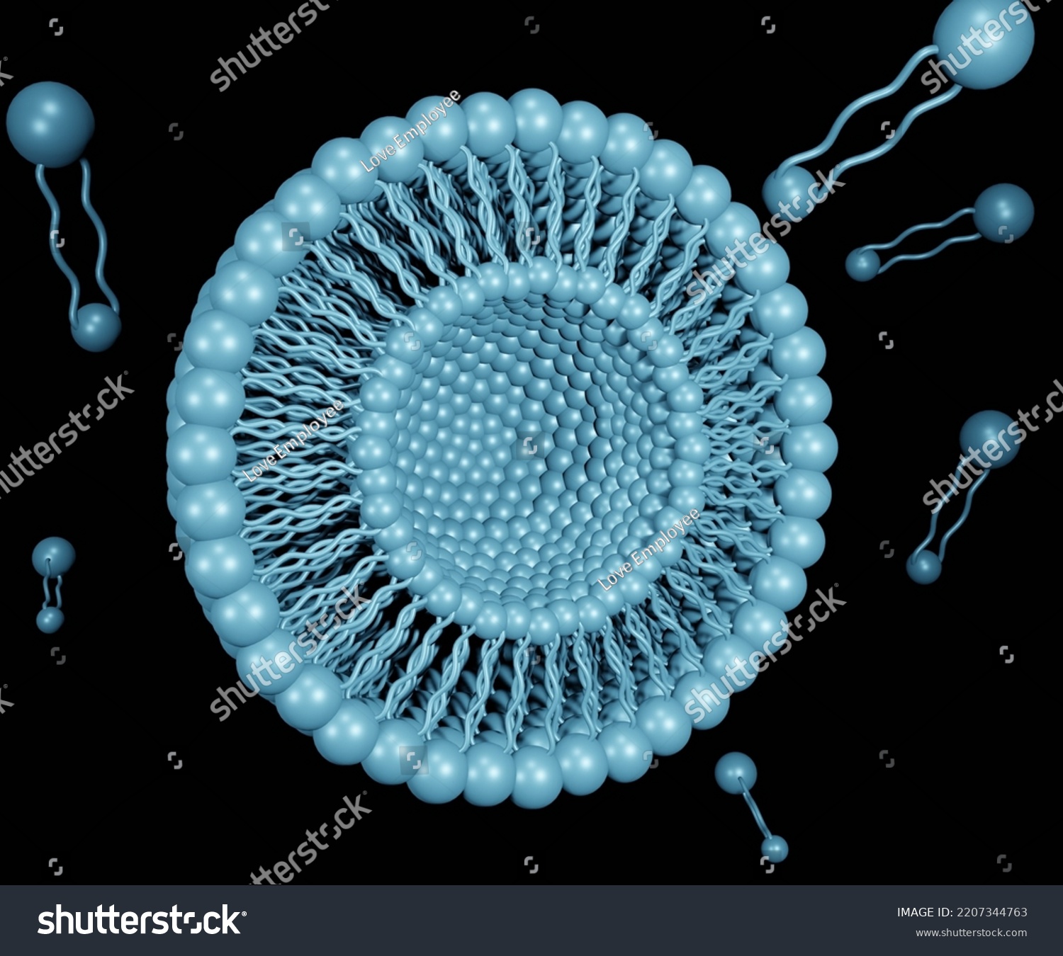 Archaeosomes Tetraether Lipids Membrane Layer 3d Stock Illustration ...