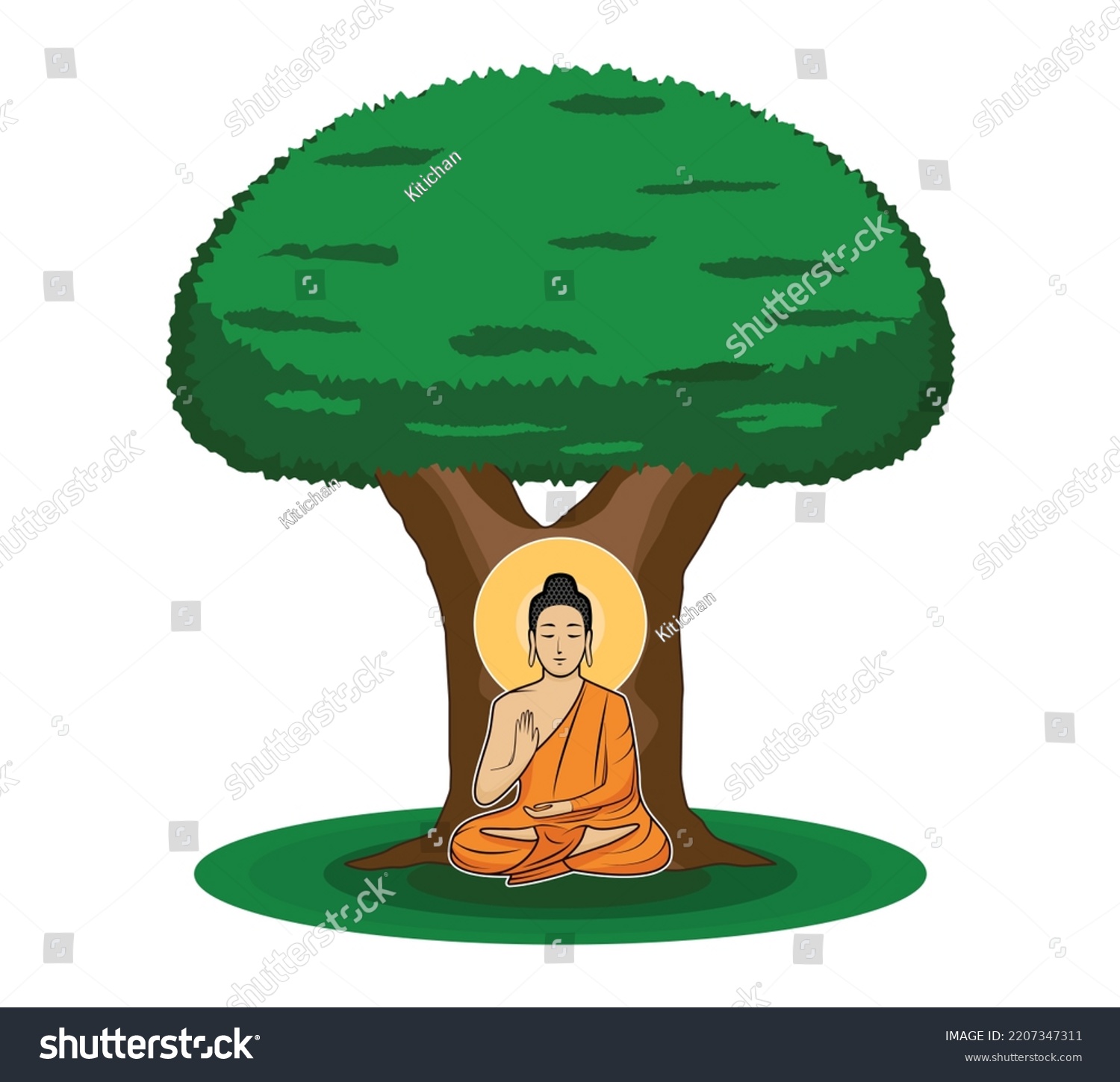 symbols-buddhism-gautama-buddha-founder-buddhism-stock-vector-royalty