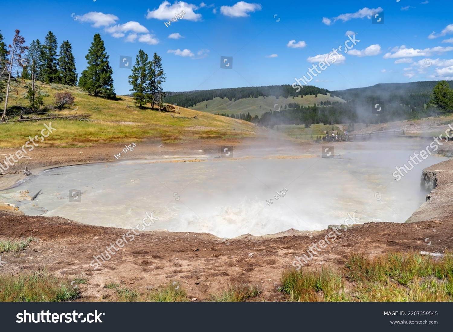 Churning Caldron Sizzling Basin Yellowstone National Stock Photo ...