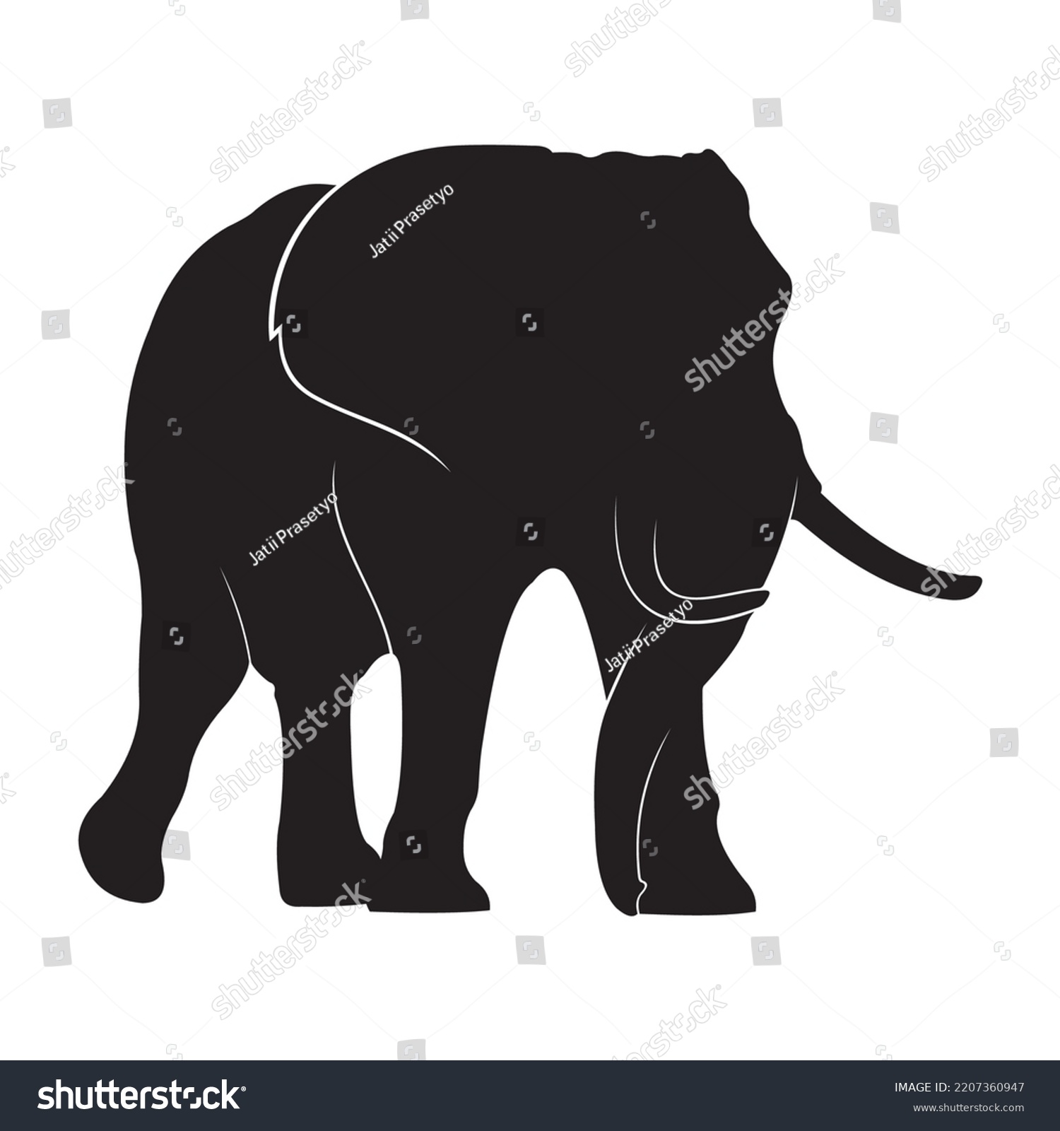 Elephant Silhouette On White Background Stock Vector (royalty Free 