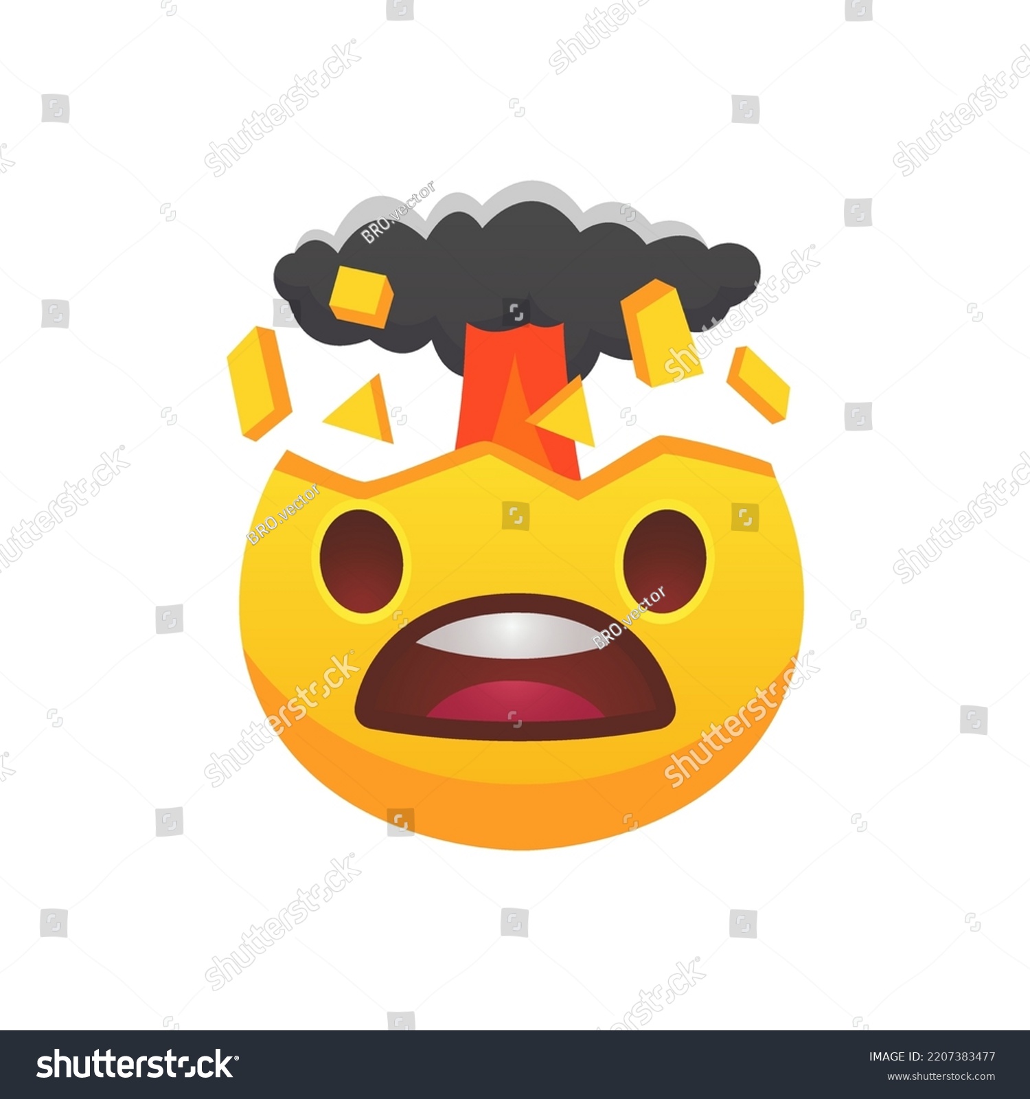 Face Brain Explosion Emoji Flat Icon Stock Vector (Royalty Free ...