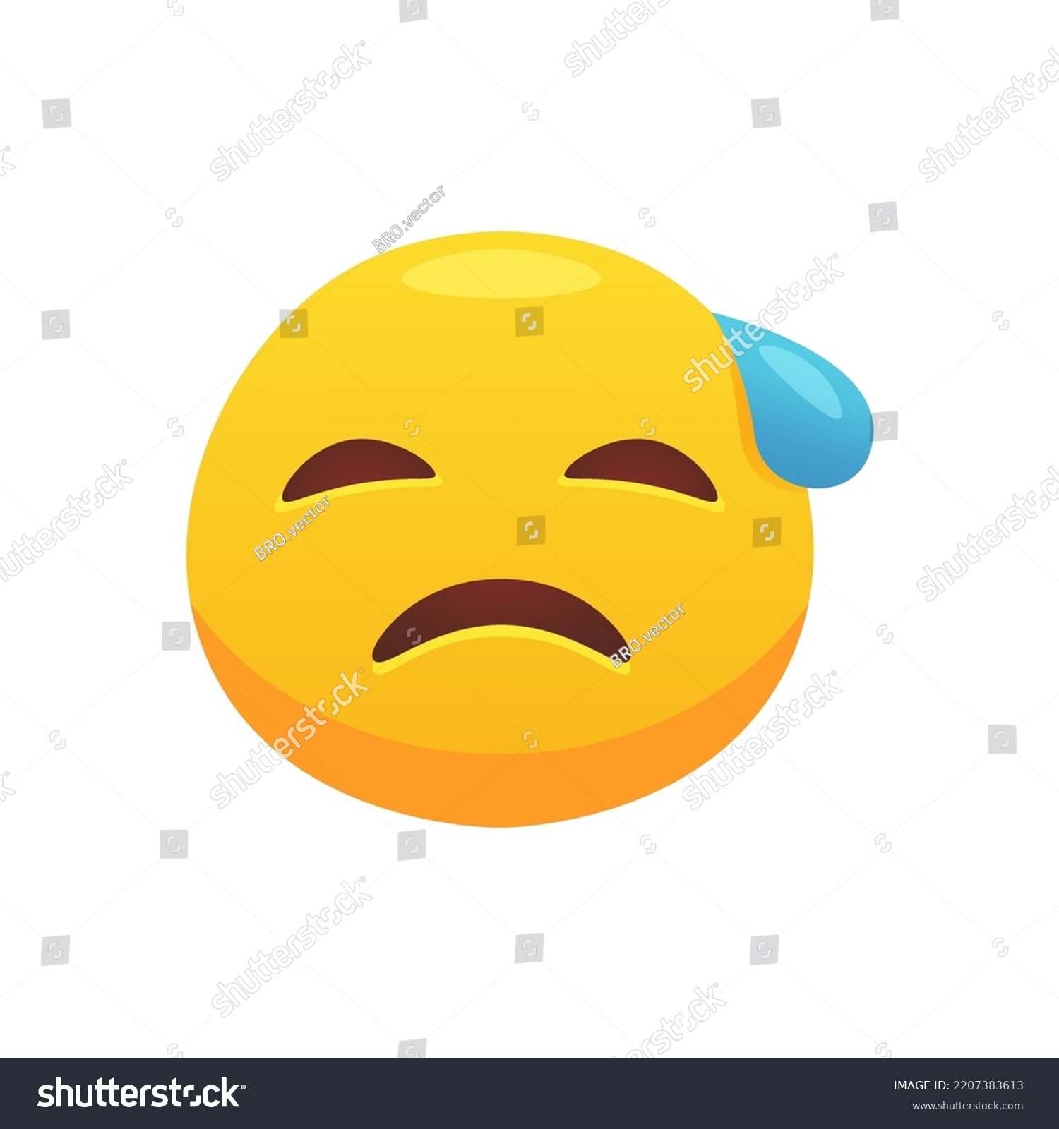 Emoji Sweaty Face Flat Icon Web Stock Vector (Royalty Free) 2207383613 ...