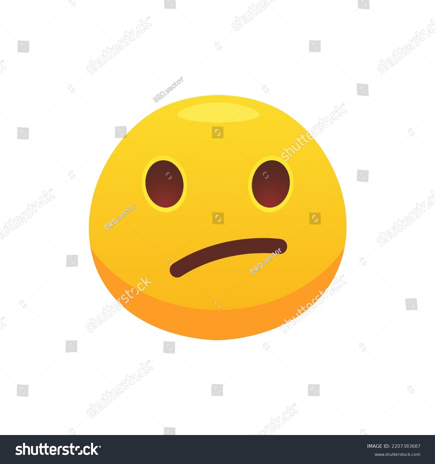 Feeling Face Emoji Flat Icon Web Stock Vector (Royalty Free) 2207383687 ...