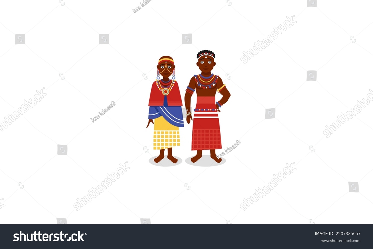 People Traditional Dress Country African Stock Vector (Royalty Free ...