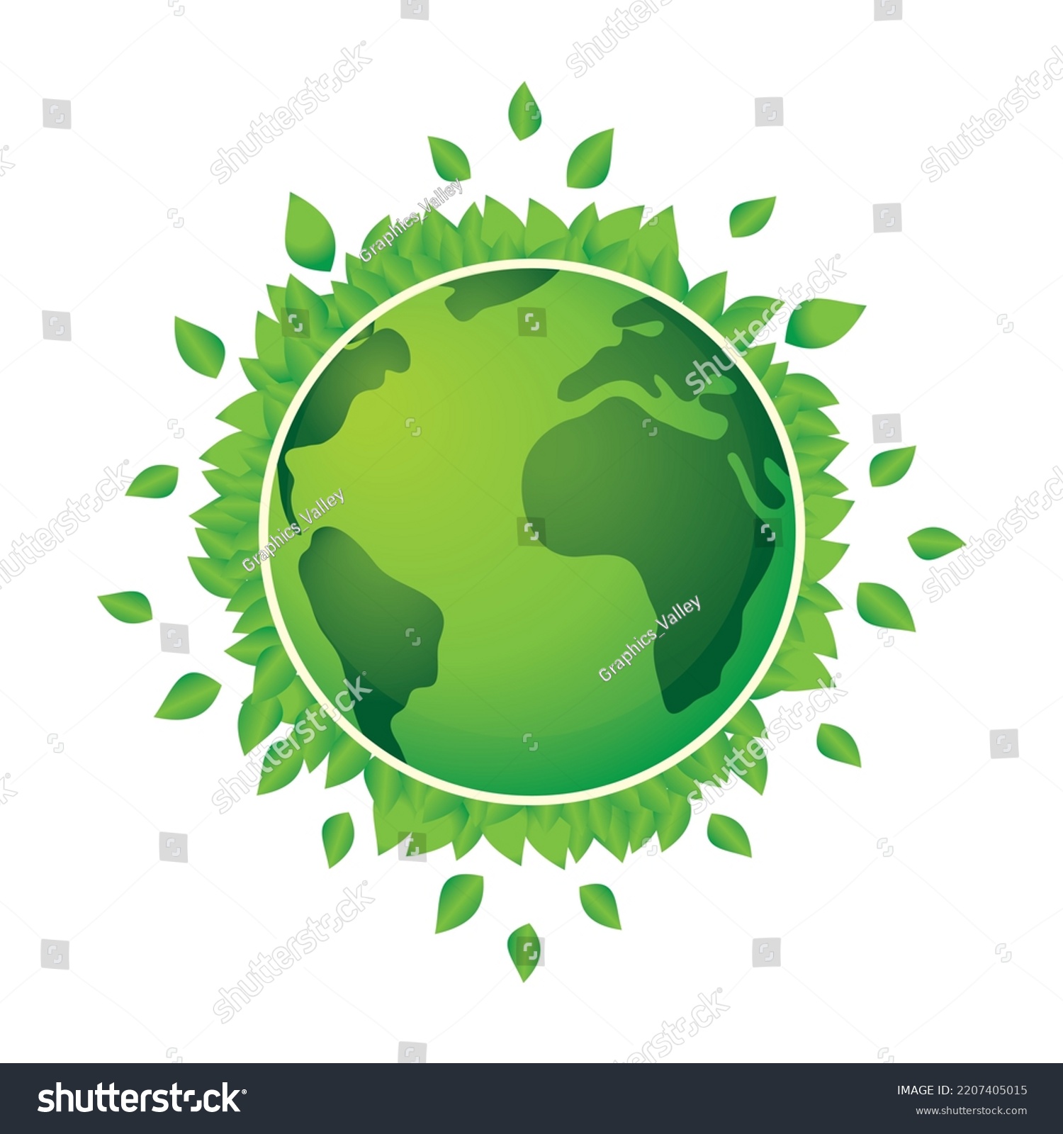 Green Leaf Earth Vector Illustration Stock Vector Royalty Free