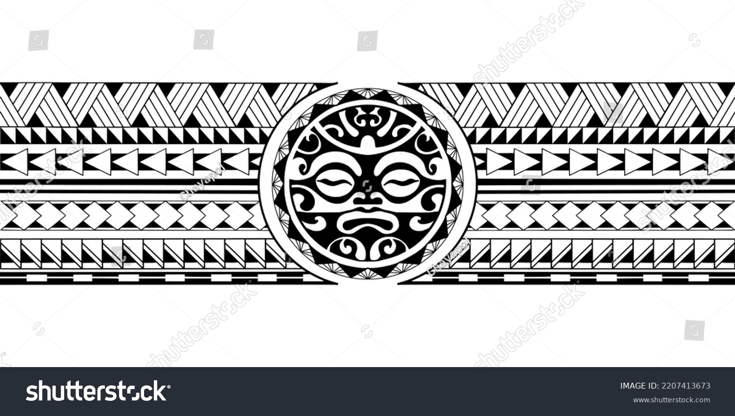 Wrap Around Arm Polynesian Tattoo Design Stock Vector (Royalty Free ...