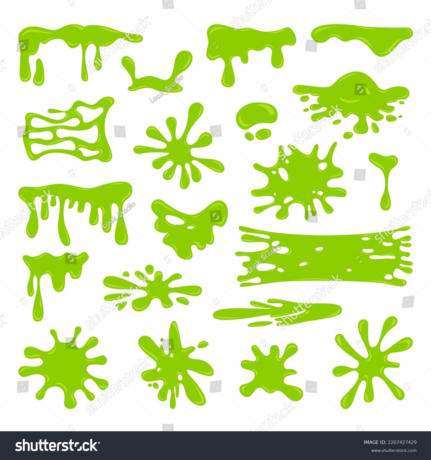 Slime Dripping Green Sticky Alien Slime Stock Vector (Royalty Free