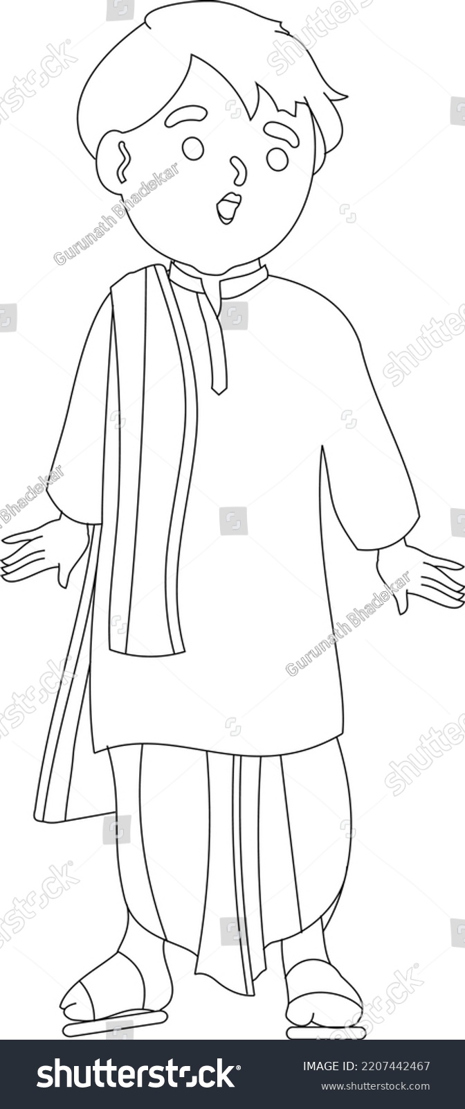 Vector Graphic Illustration Indian Bengali Man Stock Vector (Royalty ...