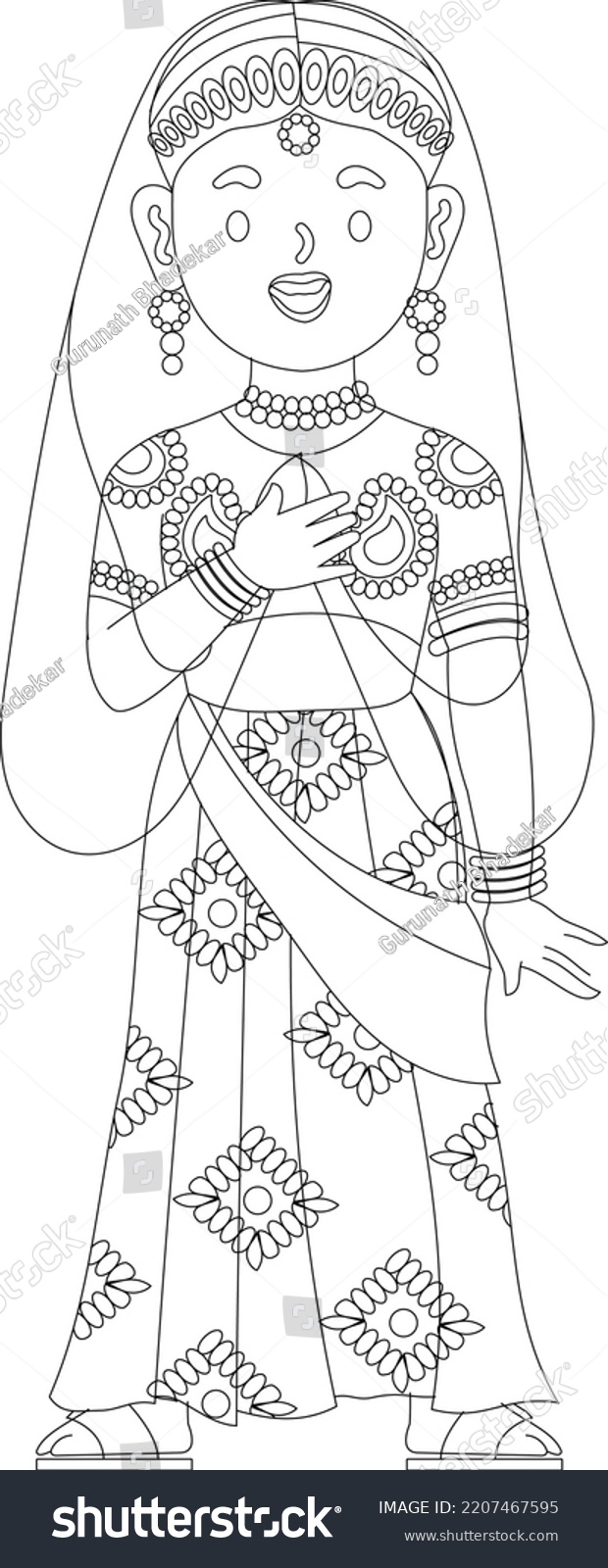 Young Indian Gujarati Woman Dressed Ethnic Stock Vector (Royalty Free ...