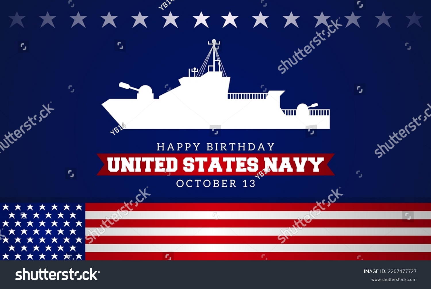 Happy Birthday United States Navy Vector Stock Vector (Royalty Free