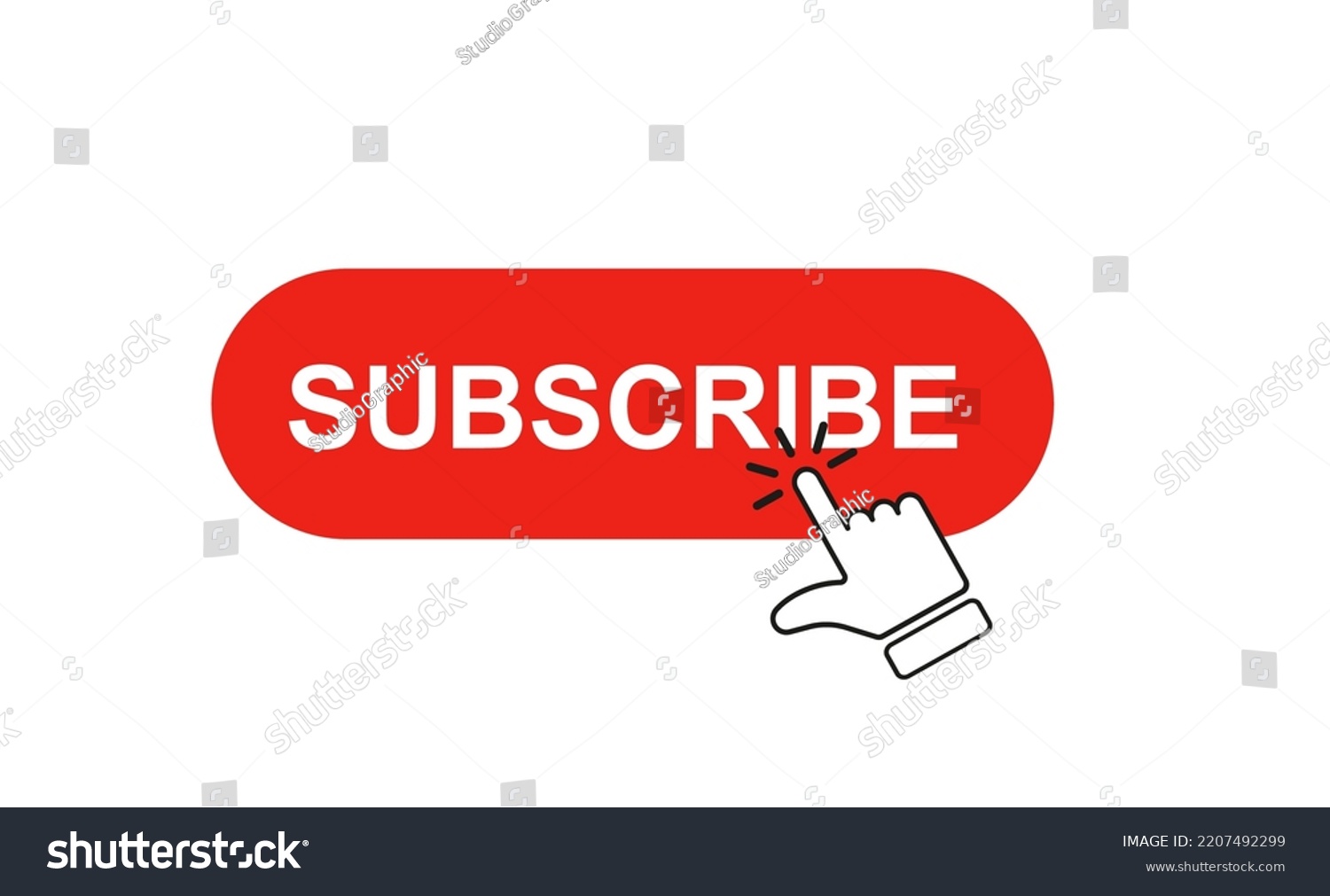 Red Subscribe Button Cursor Vector Illustration Stock Vector (Royalty ...