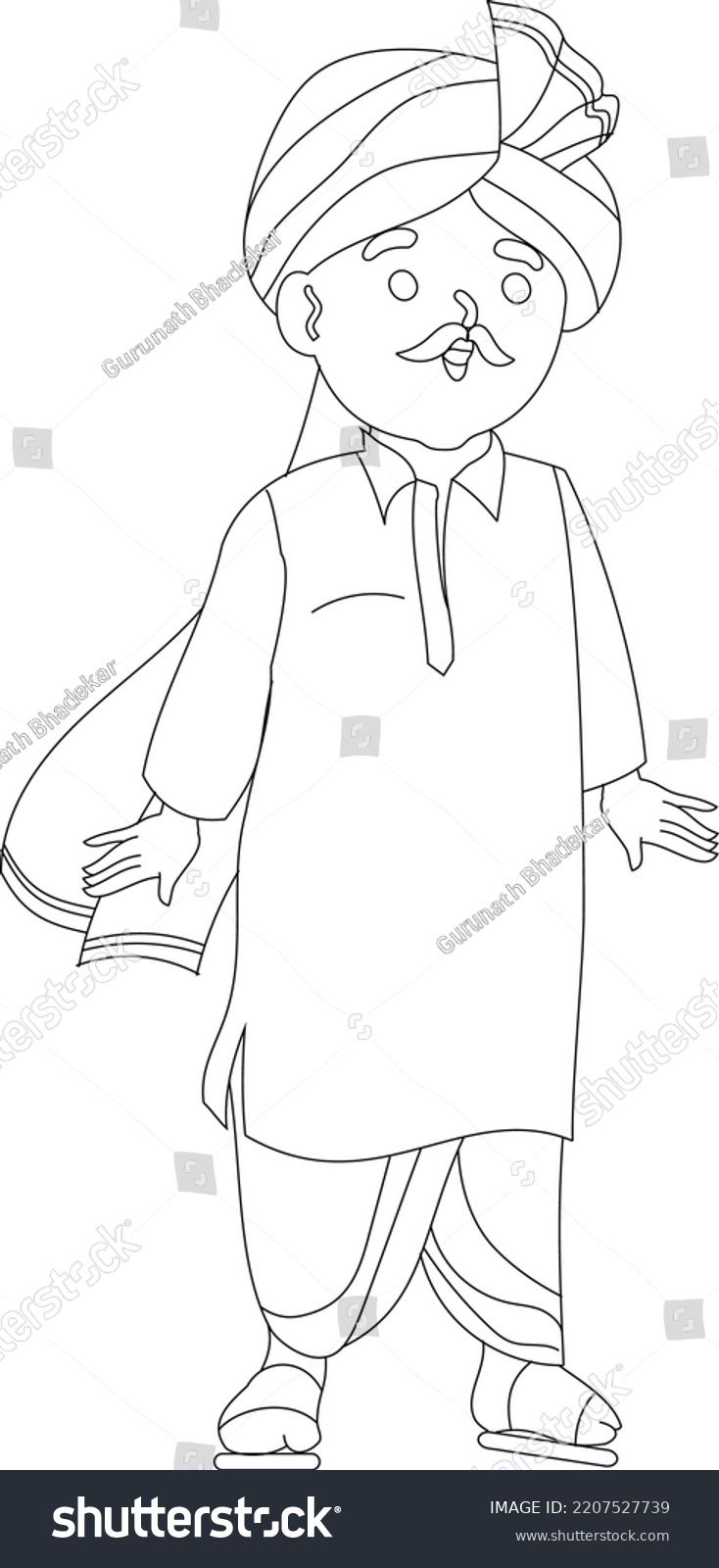 Young Handsome Man Indian Traditional Maharashtrian Stock Vector ...