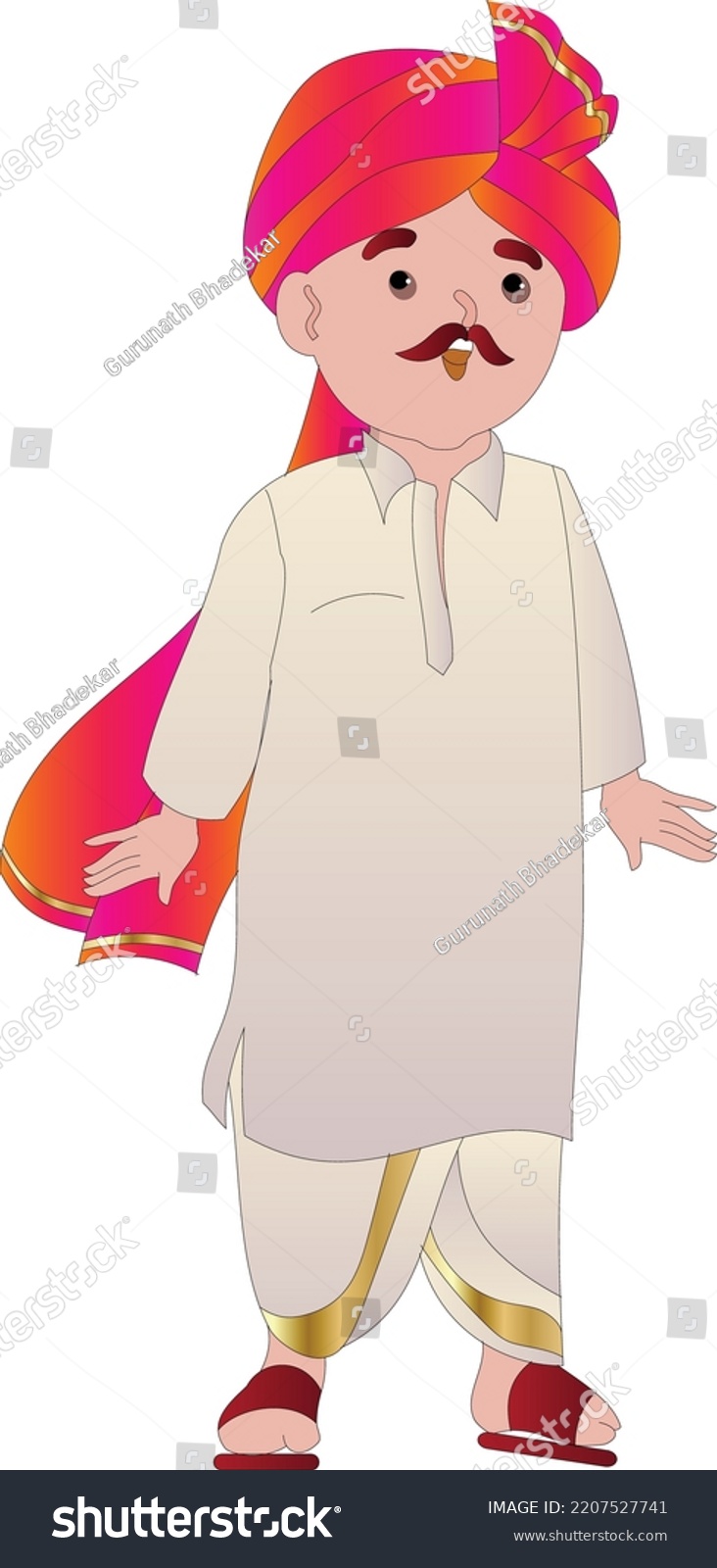 Young Handsome Man Indian Traditional Maharashtrian Stock Vector ...