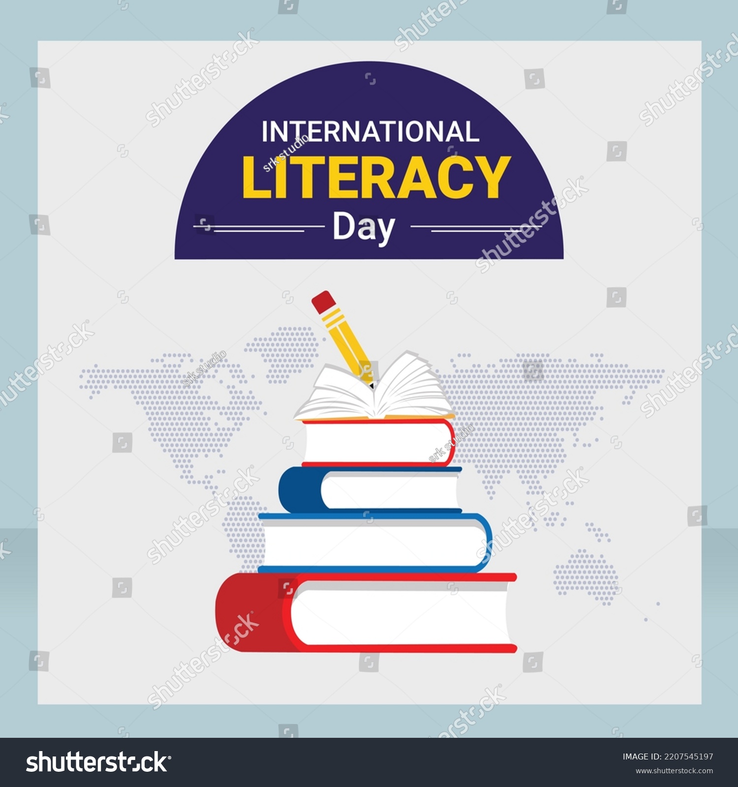 International Literacy Day Flyer Template Stock Vector (Royalty Free ...