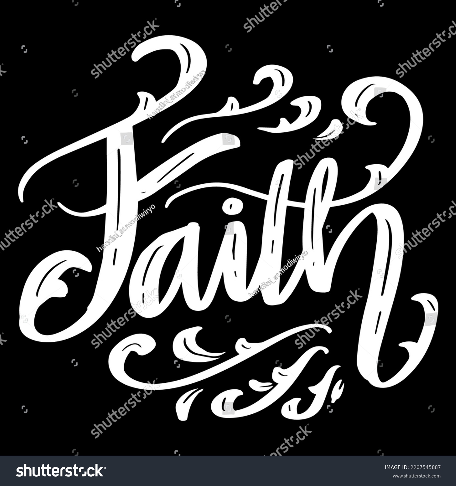 Faith Word Hand Lettering Slogan Concept Stock Vector (Royalty Free ...