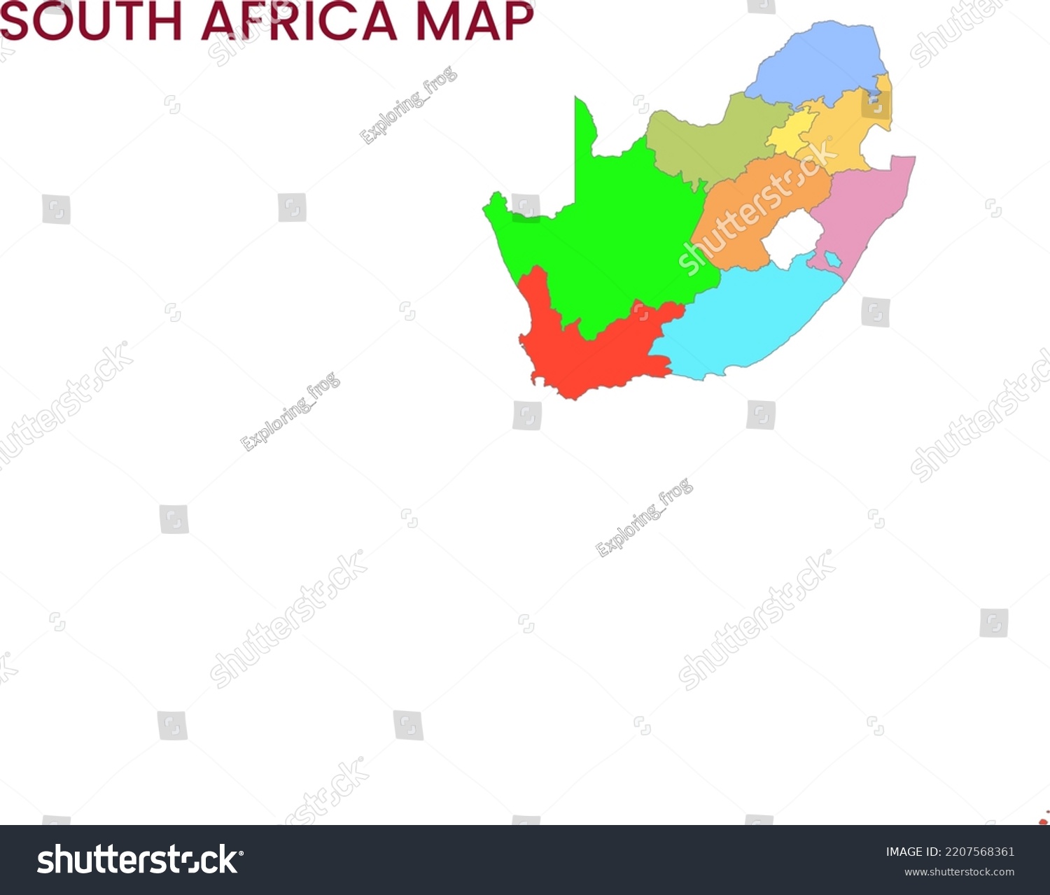 High Detailed Map South Africa Outline Stock Illustration 2207568361 Stock Photo High Detailed Map Of South Africa Outline Map Of South Africa Africa 2207568361